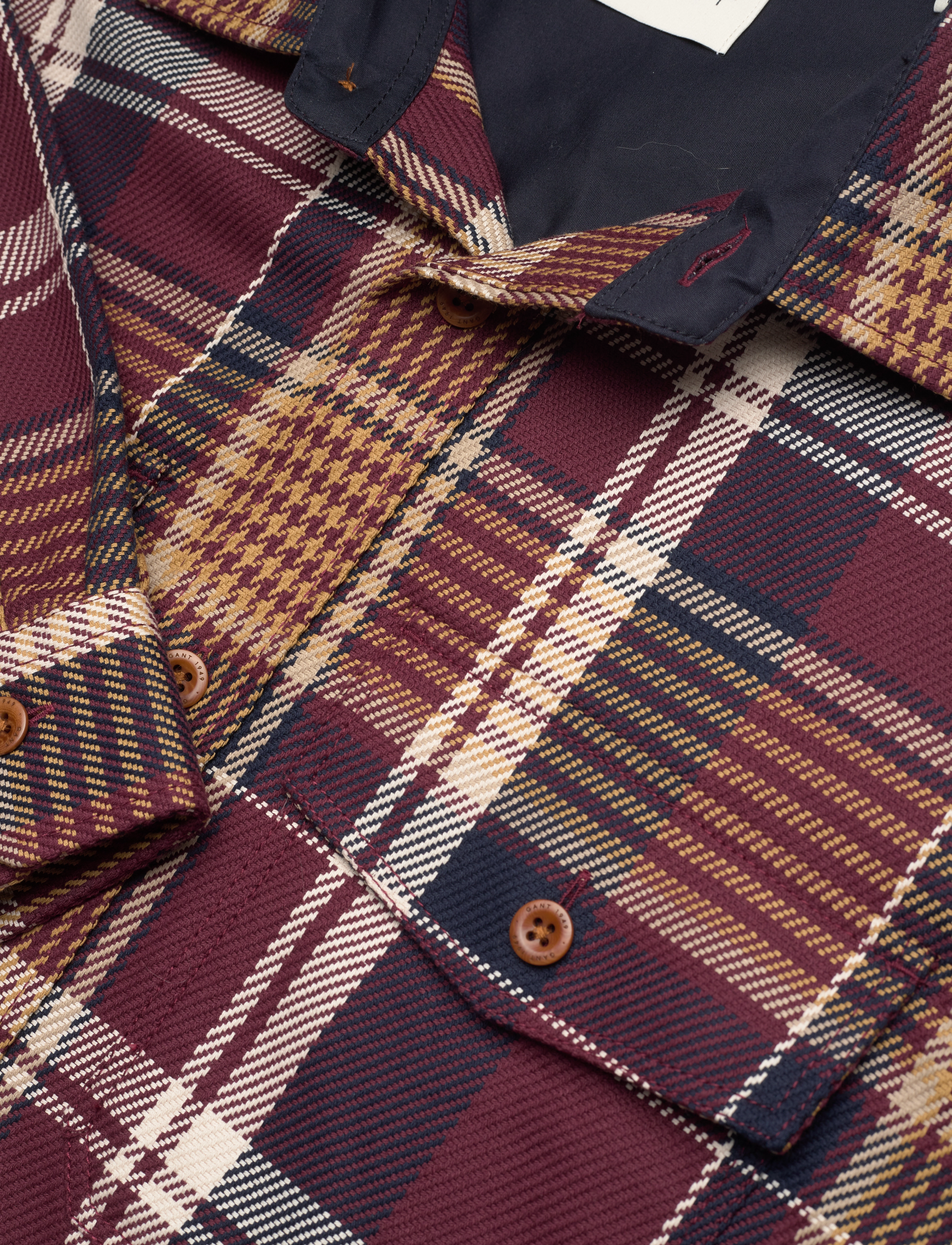 GANT - HEAVY TWILL CHECK OVERSHIRT - red shadow - 2