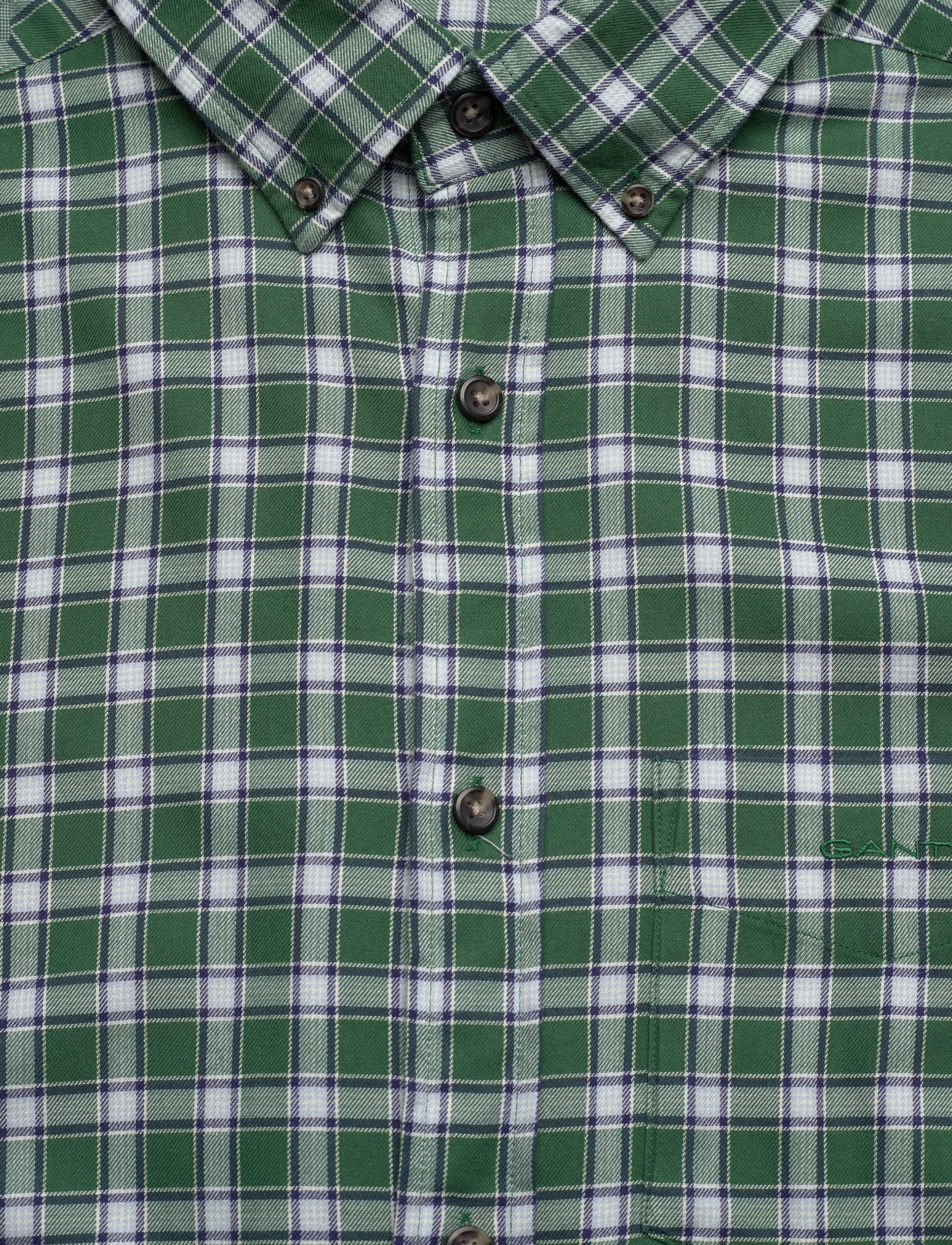 GANT - REG MICRO TARTAN FLANNEL SHIRT - forest green - 2