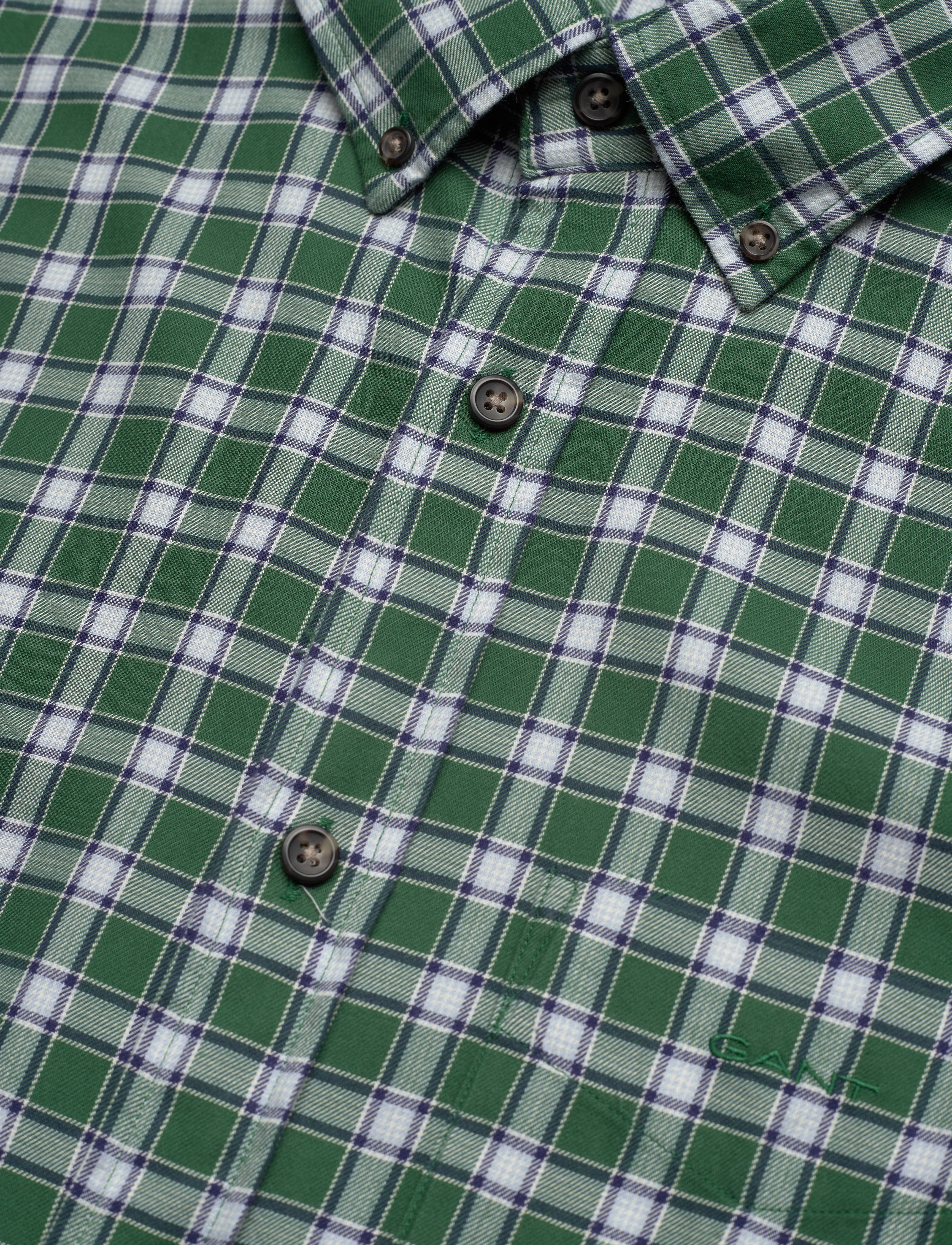 GANT - REG MICRO TARTAN FLANNEL SHIRT - forest green - 3