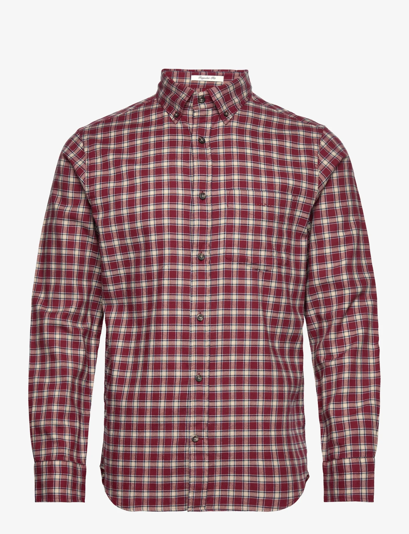 GANT - REG MICRO TARTAN FLANNEL SHIRT - checkered shirts - plumped red - 0