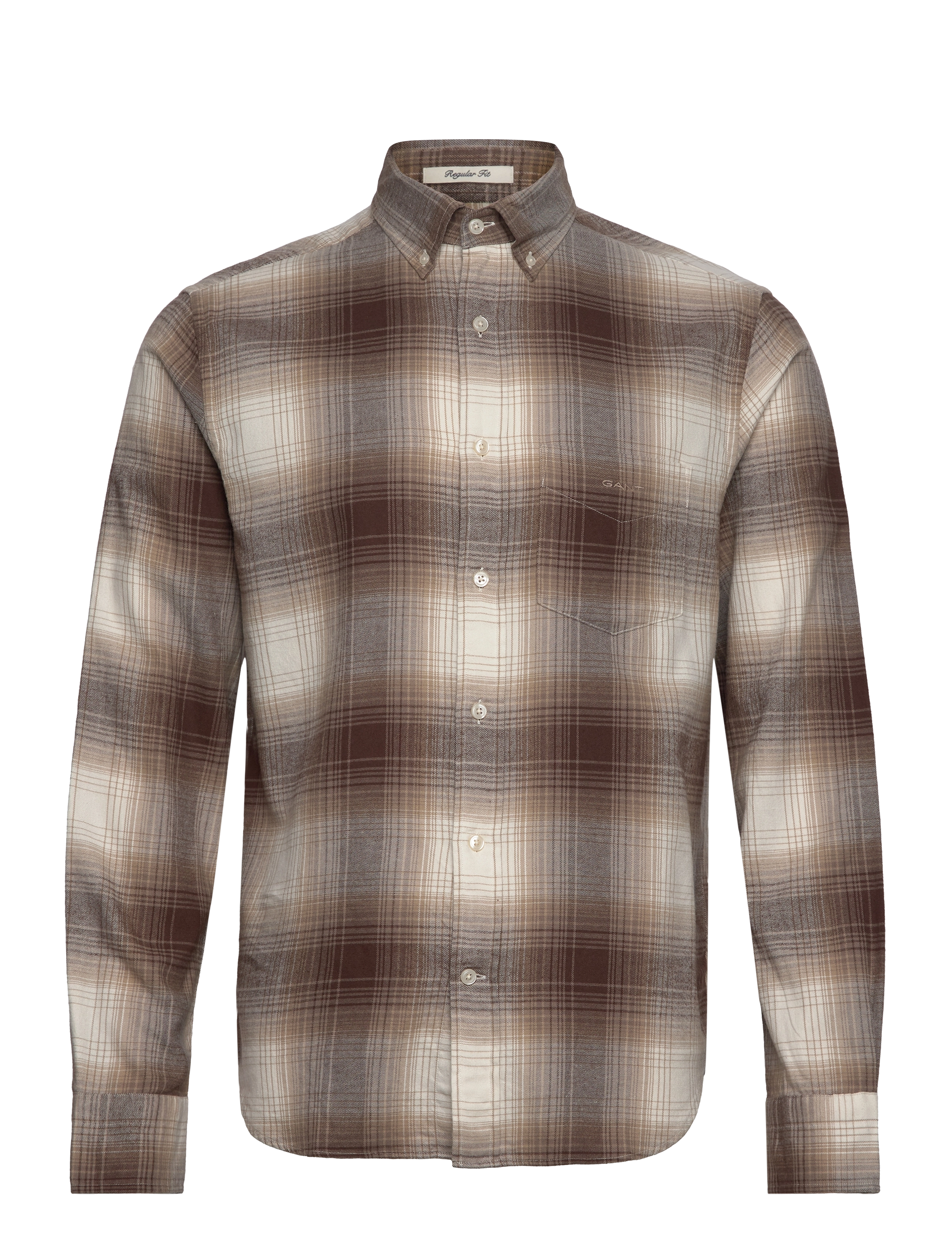 Gant REG UT SHADOW CHECK FLANNEL SHIRT - Kleidung - DESERT BROWN / brown