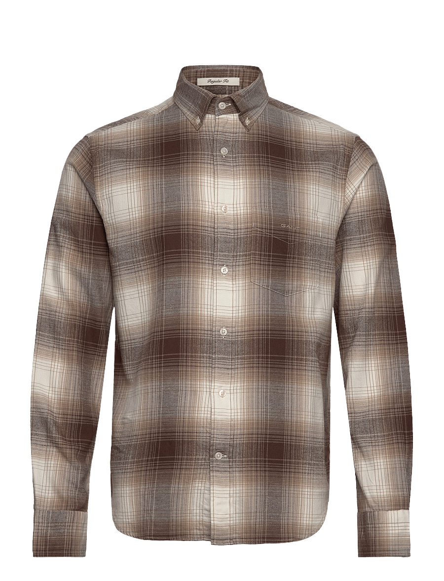 Gant - REG UT SHADOW CHECK FLANNEL SHIRT - flanell-hemden - desert brown - 1