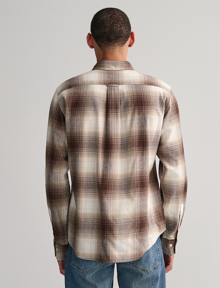Gant - REG UT SHADOW CHECK FLANNEL SHIRT - flanell-hemden - desert brown - 3