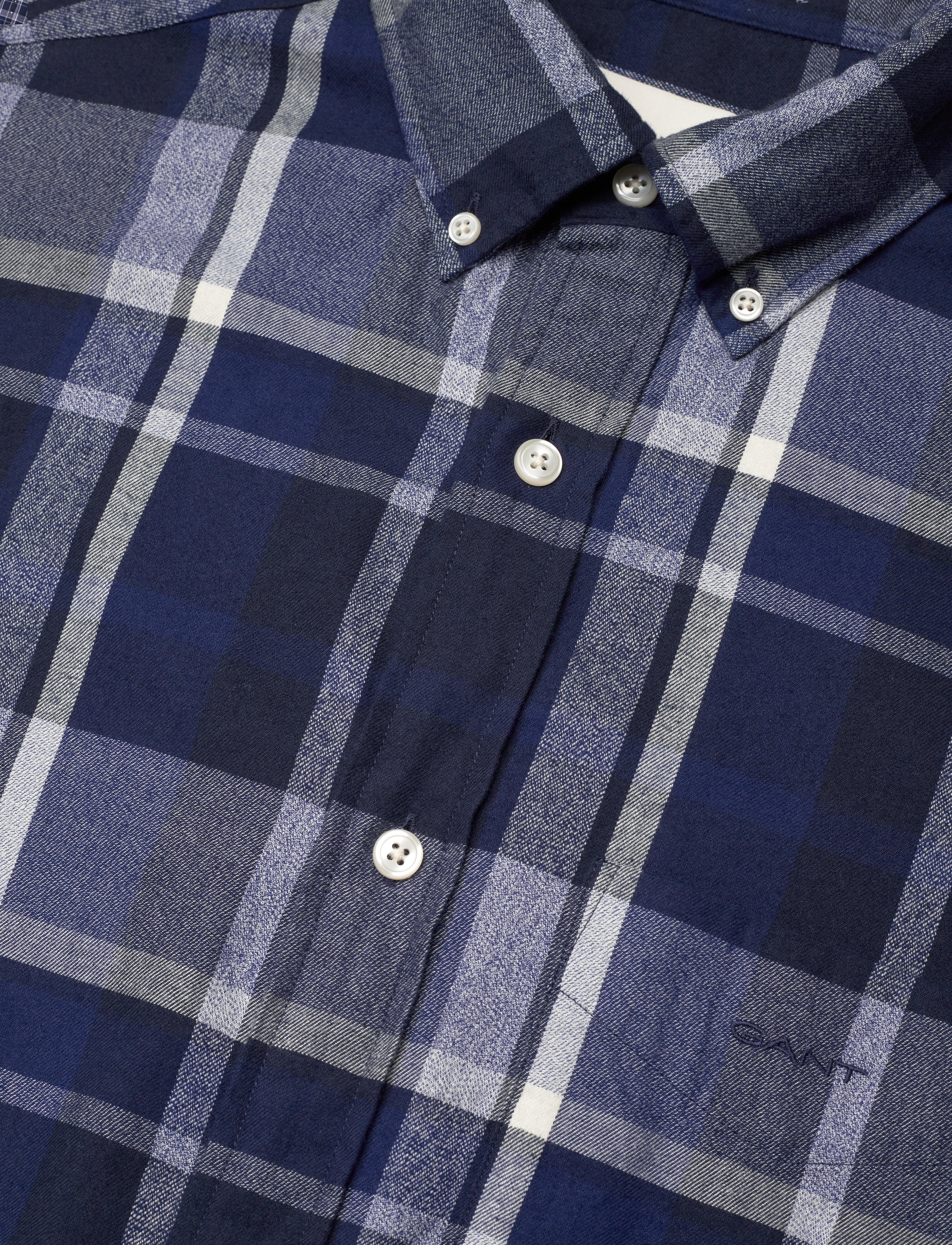 GANT - REG JASPE CHECK SHIRT - marine - 3