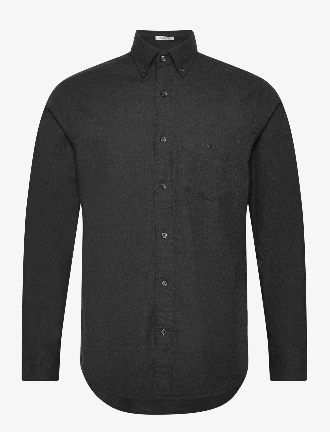 GANT - REG FLANNEL MELANGE SHIRT - casual skjorter - antracit melange - 0