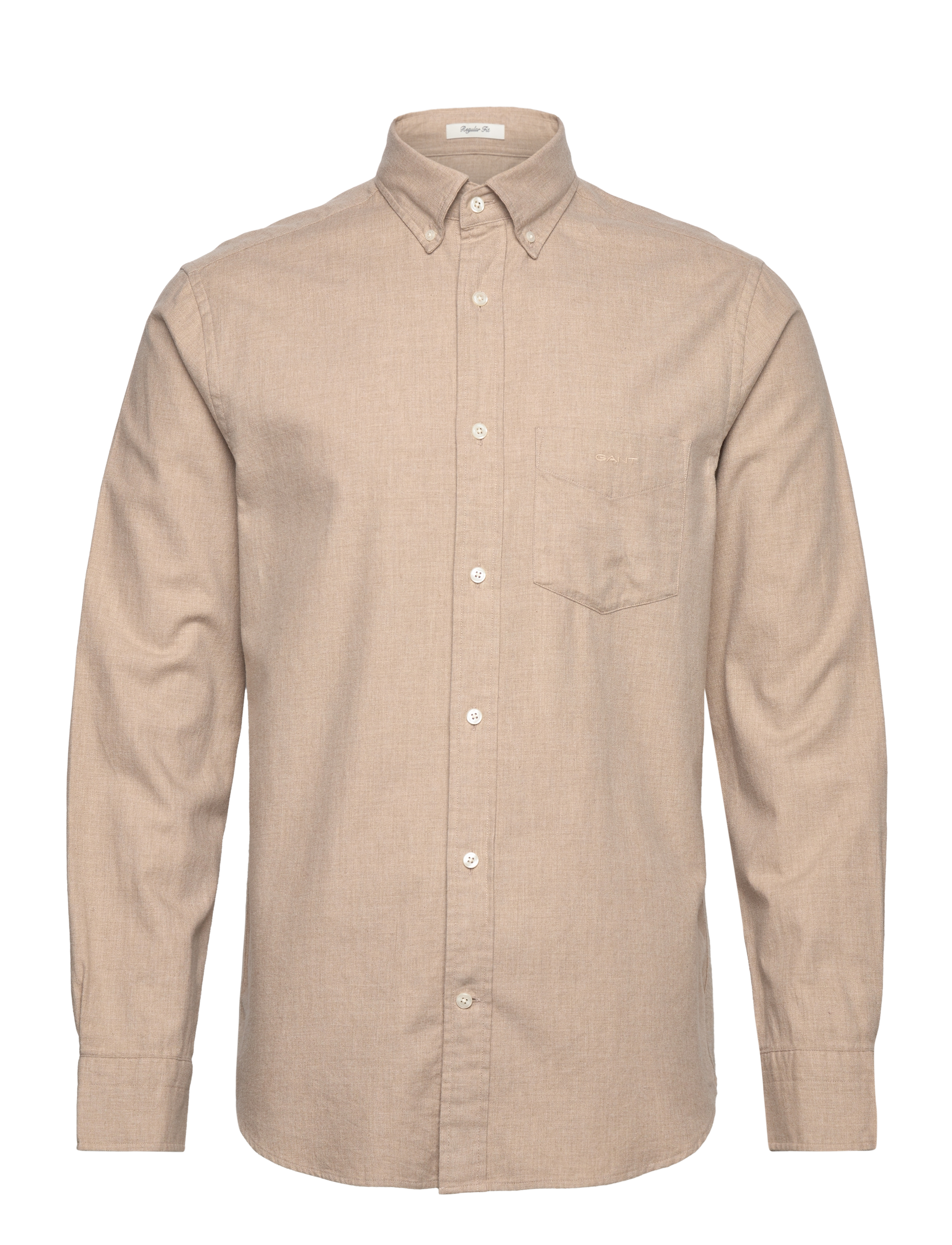 GANT - REG FLANNEL MELANGE SHIRT - dry sand - 1