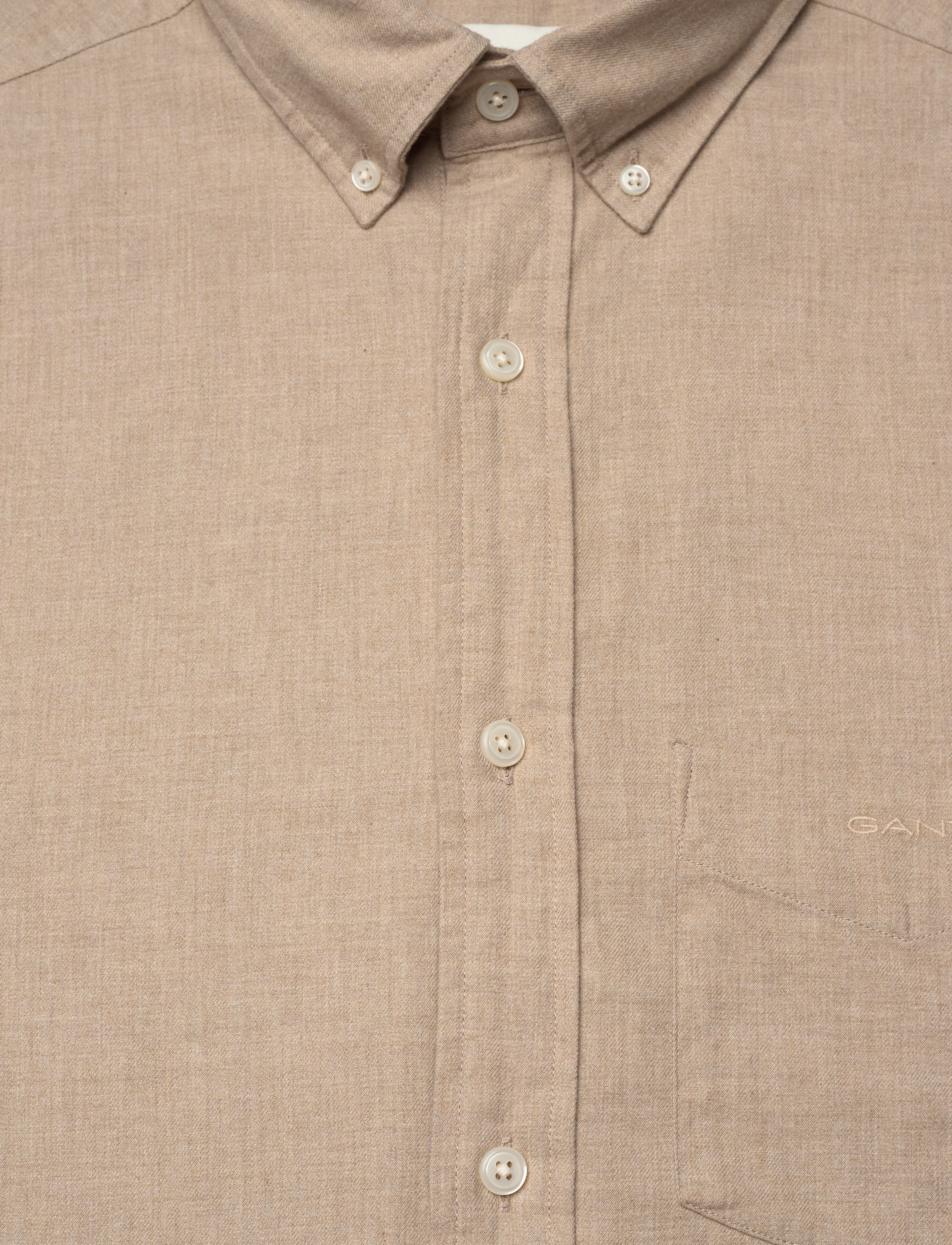 GANT - REG FLANNEL MELANGE SHIRT - dry sand - 5