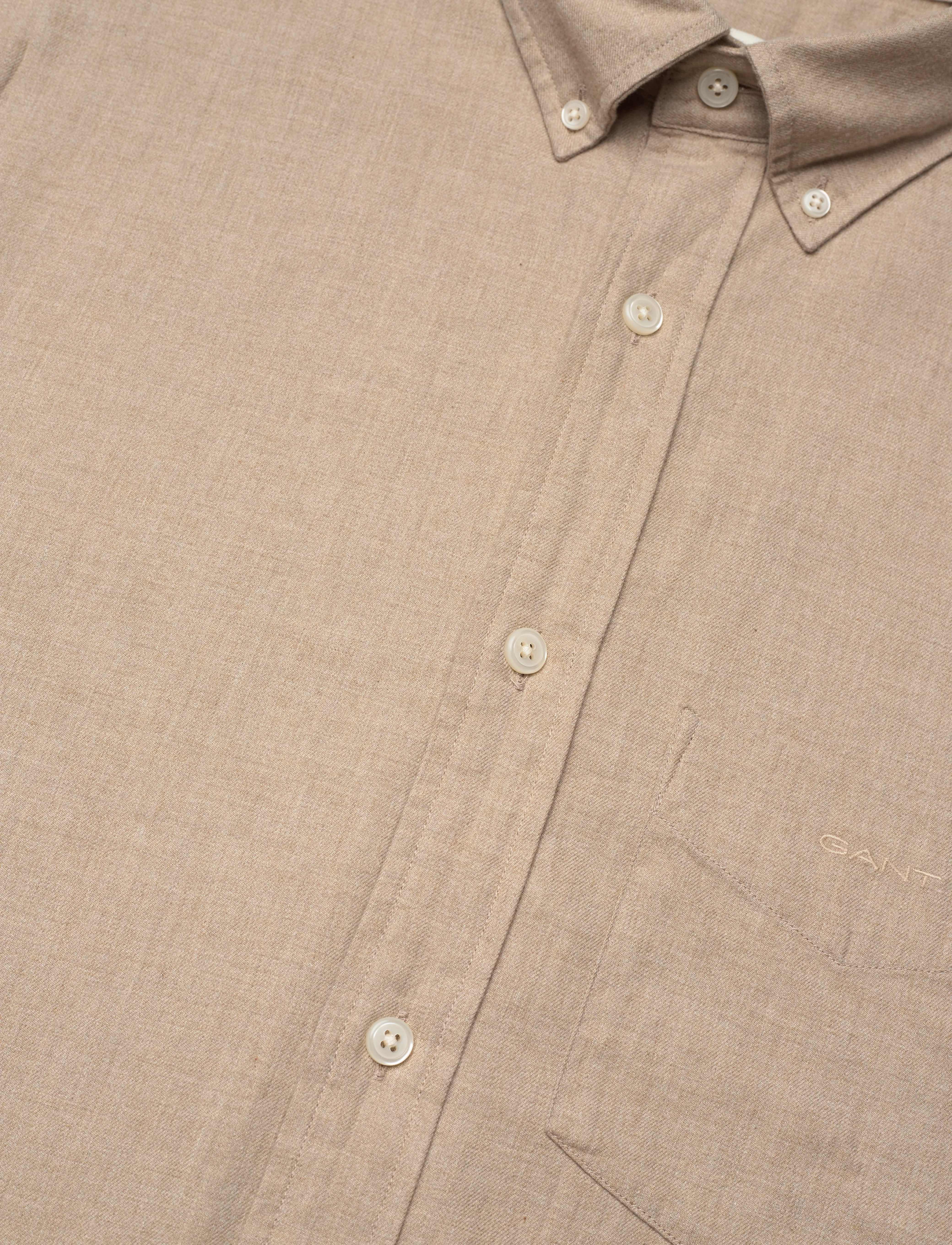 GANT - REG FLANNEL MELANGE SHIRT - dry sand - 5