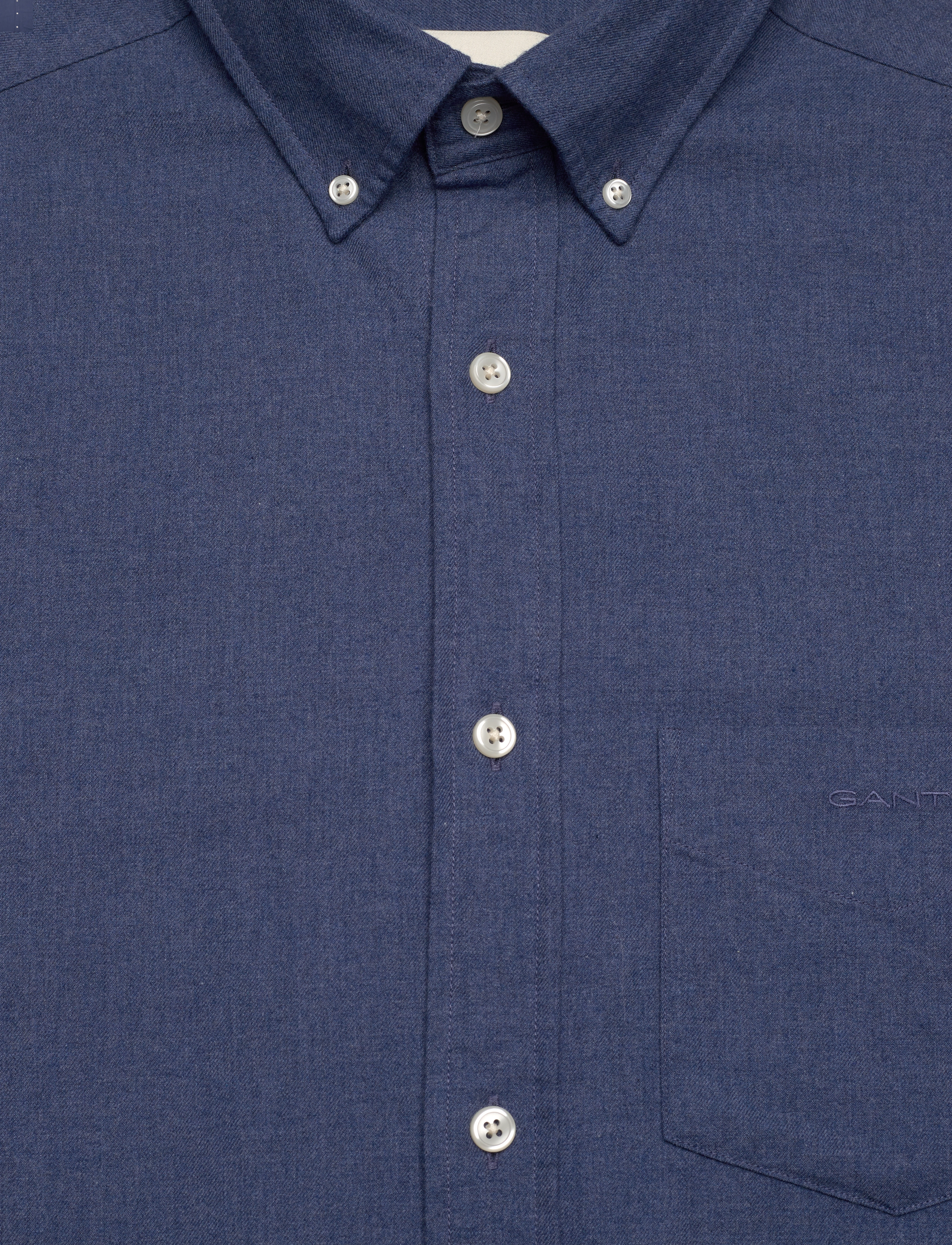 GANT - REG FLANNEL MELANGE SHIRT - dusty navy - 5