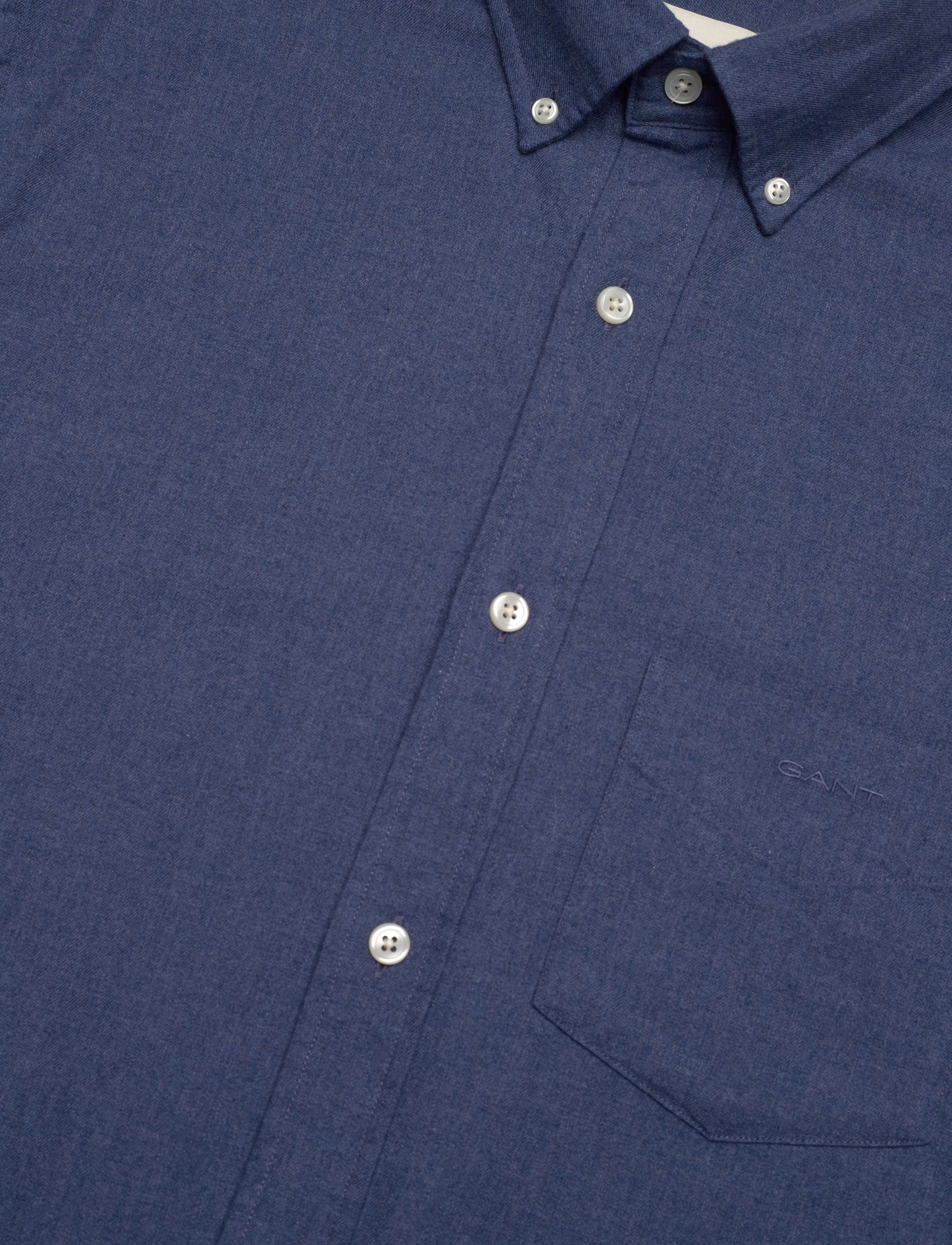 GANT - REG FLANNEL MELANGE SHIRT - dusty navy - 5