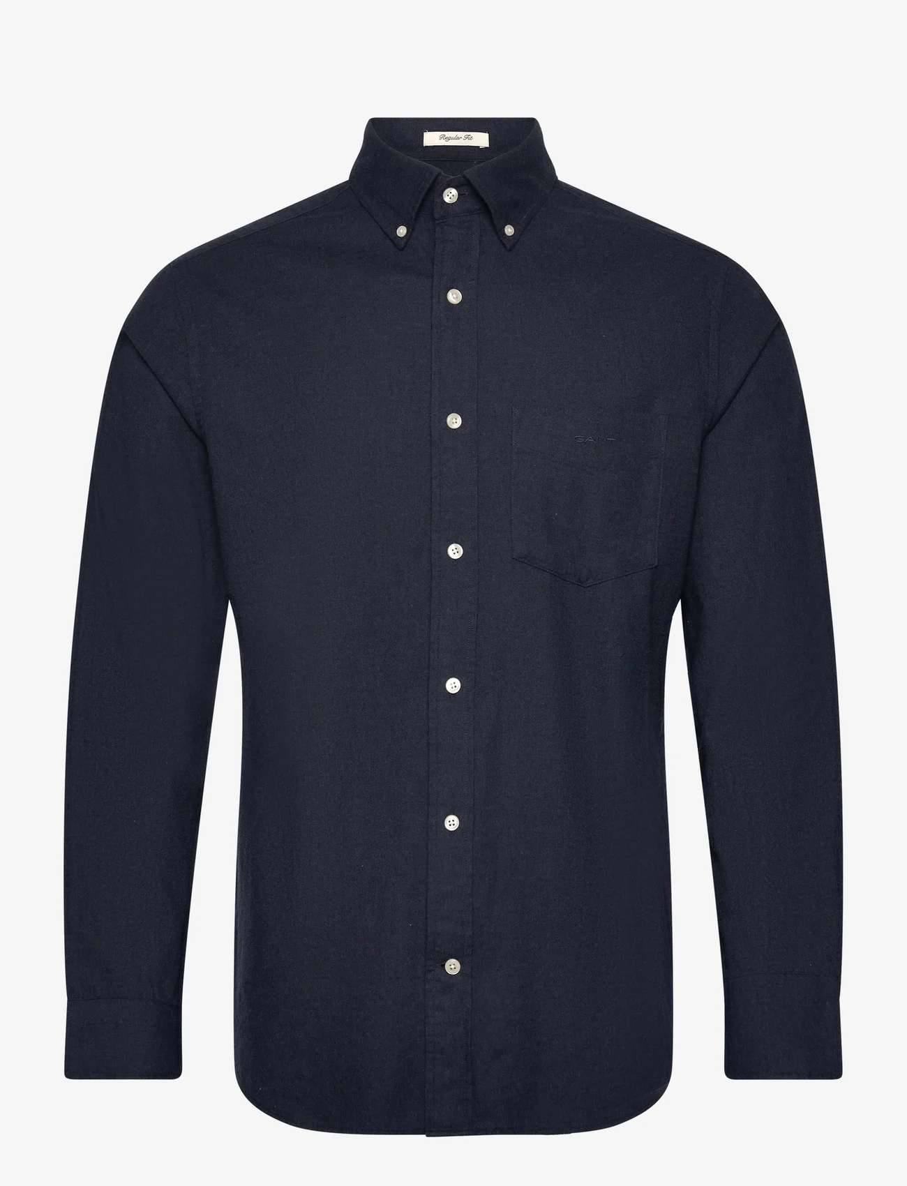 GANT - REG FLANNEL MELANGE SHIRT - casual shirts - marine - 0