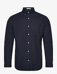 GANT - REG FLANNEL MELANGE SHIRT - casual skjorter - marine - 0
