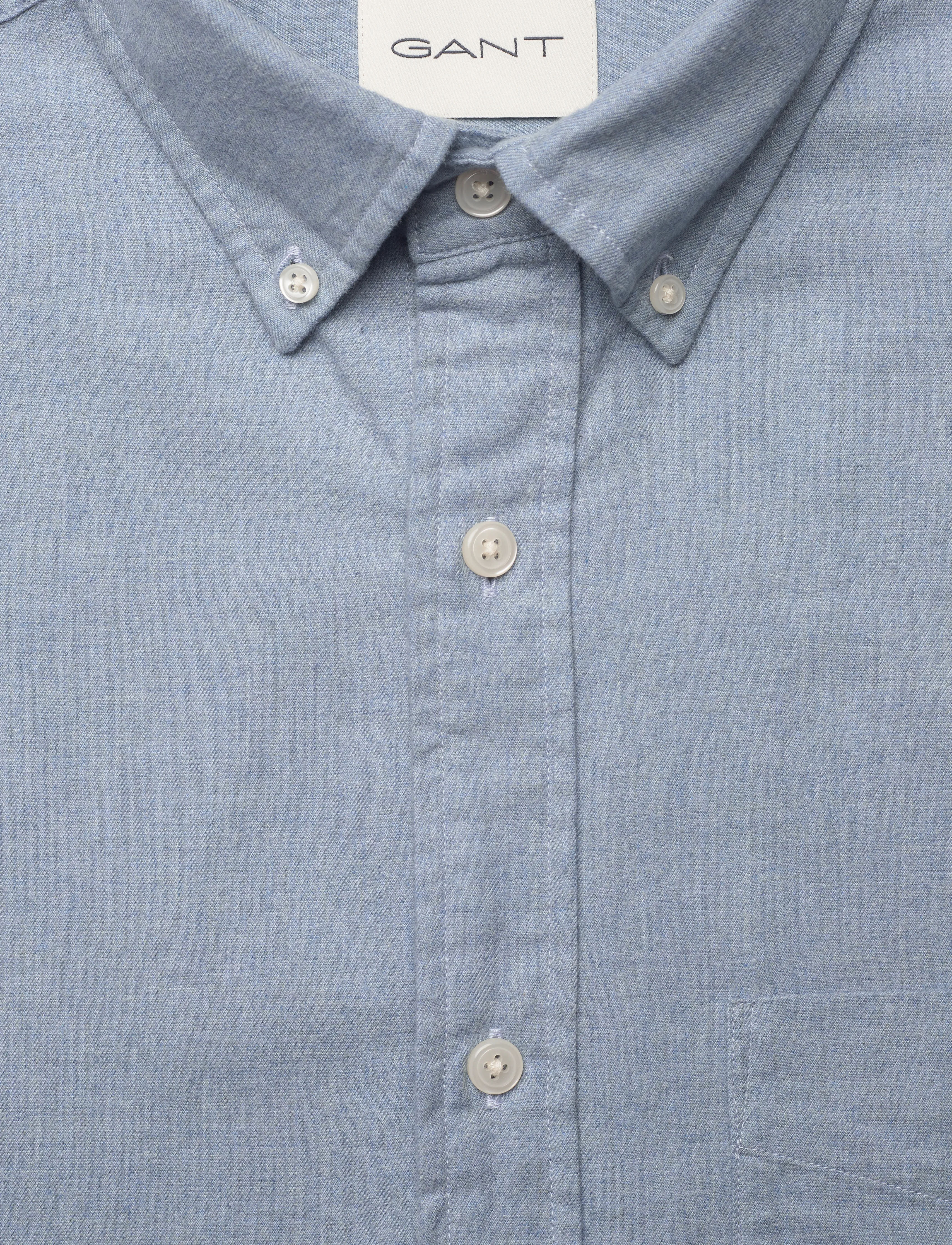 GANT - REG FLANNEL MELANGE SHIRT - salty sea - 2