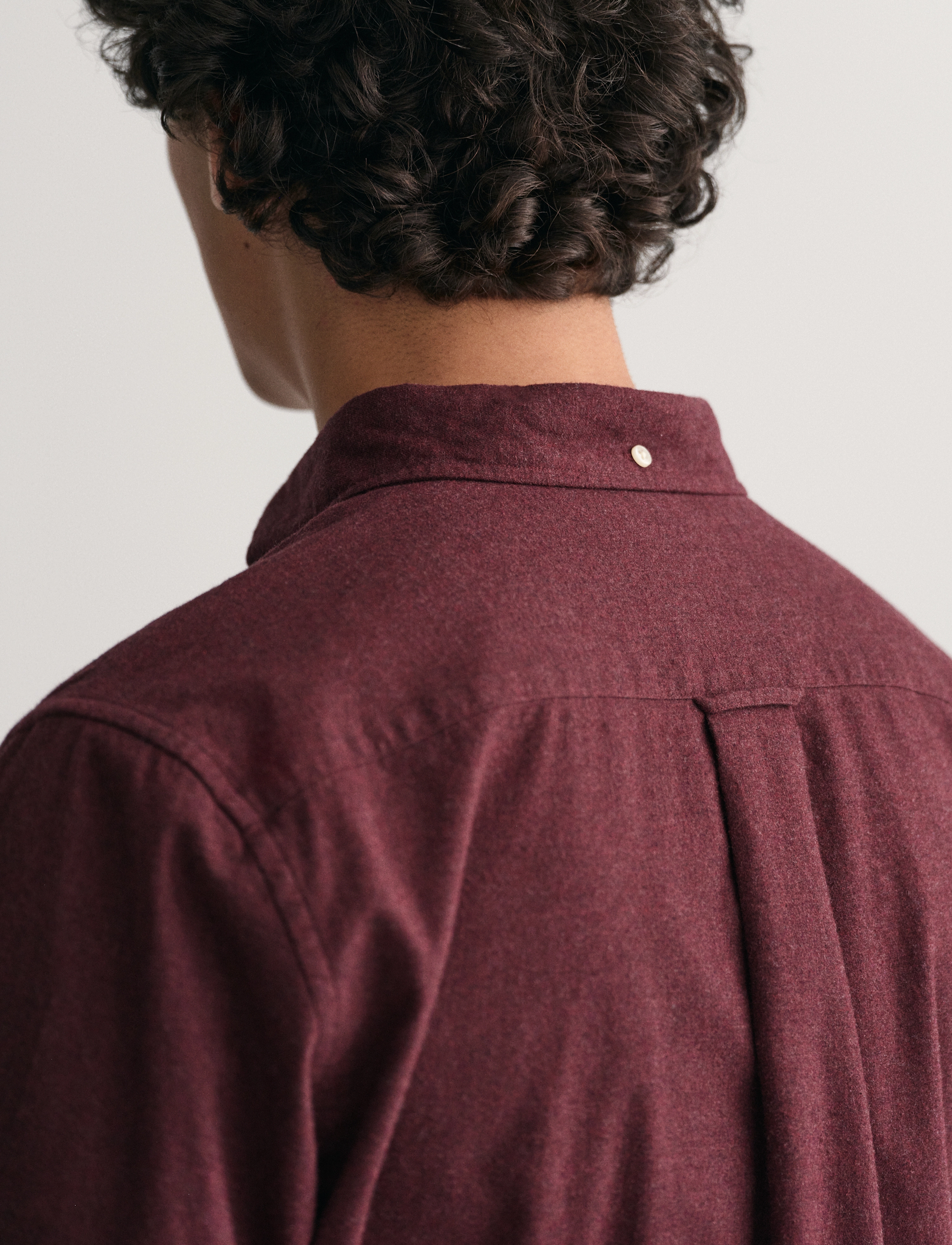 GANT - REG FLANNEL MELANGE SHIRT - wine red - 4