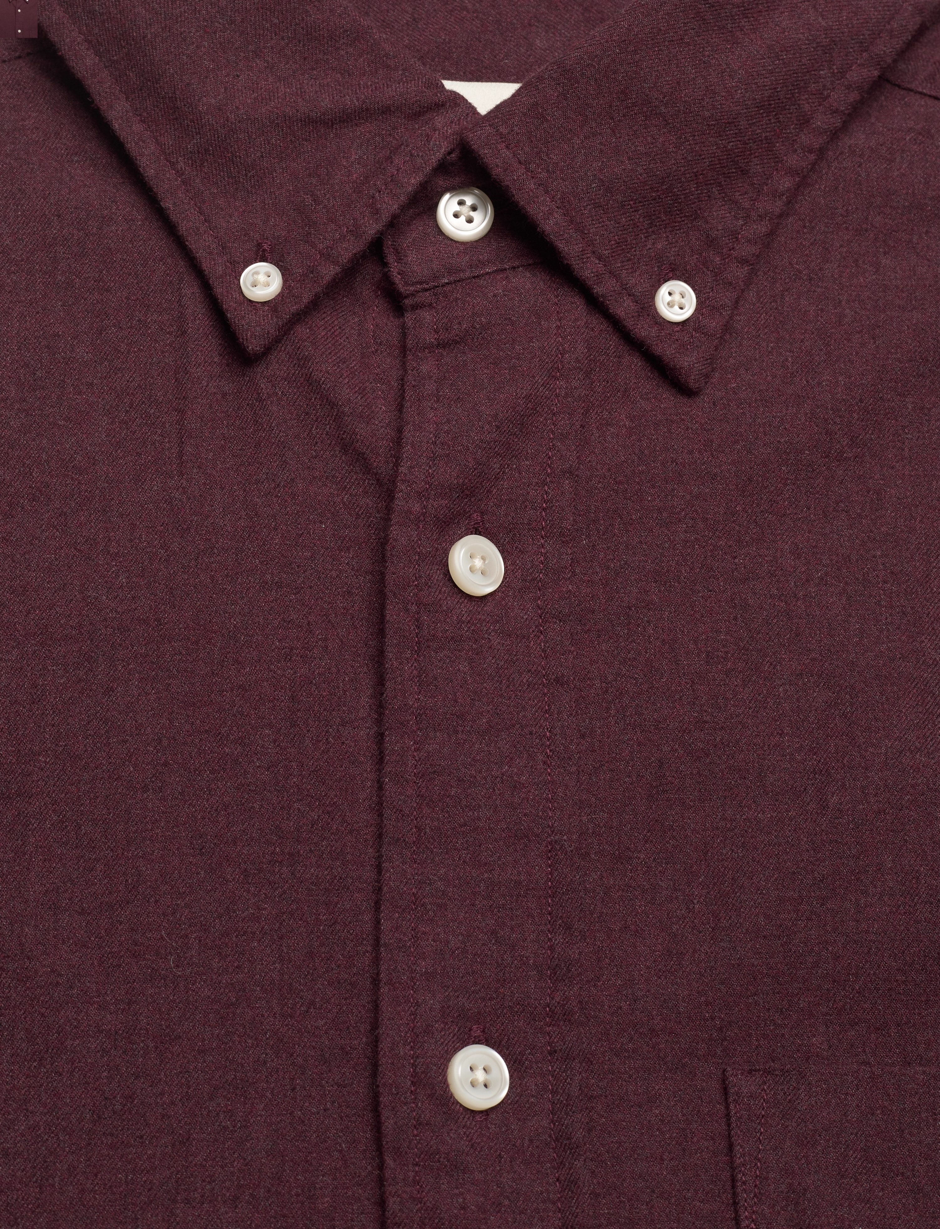 GANT - REG FLANNEL MELANGE SHIRT - wine red - 5