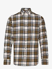 GANT - REG FLANNEL CHECK SHIRT - checkered shirts - dark cactus - 0