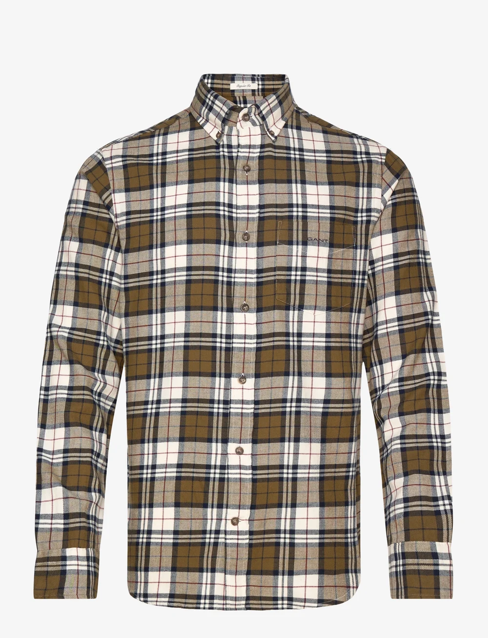 GANT - REG FLANNEL CHECK SHIRT - flanellsärgid - dark cactus - 0