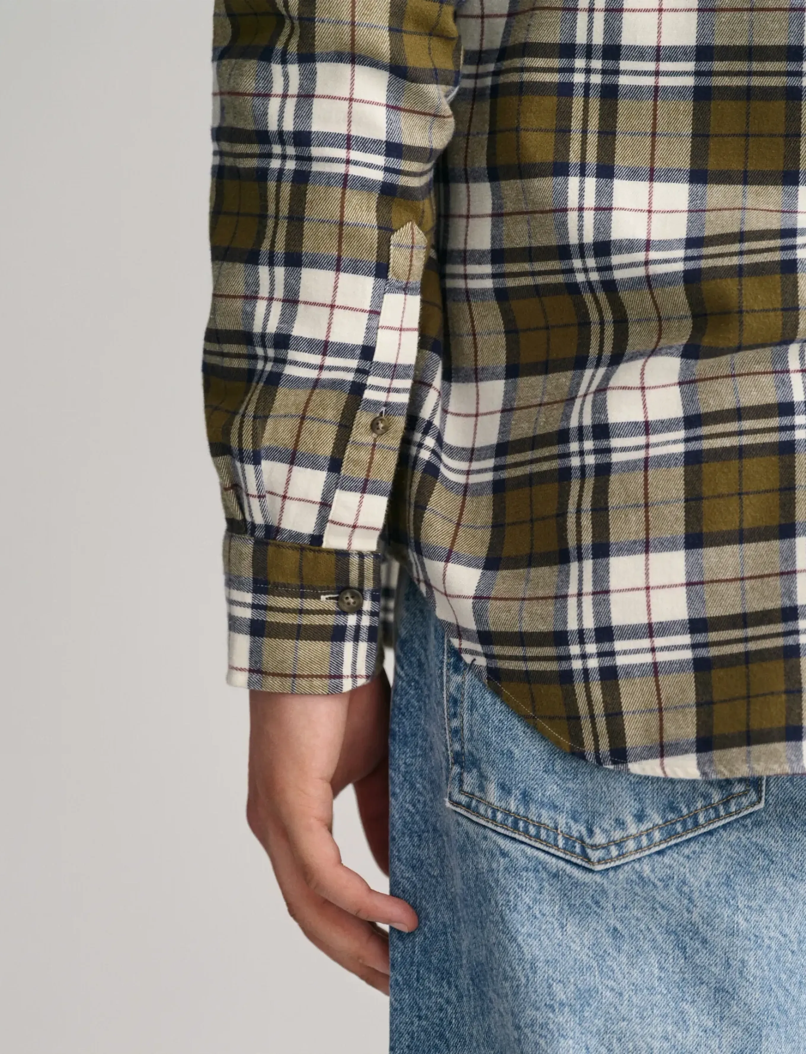 GANT - REG FLANNEL CHECK SHIRT - dark cactus - 4