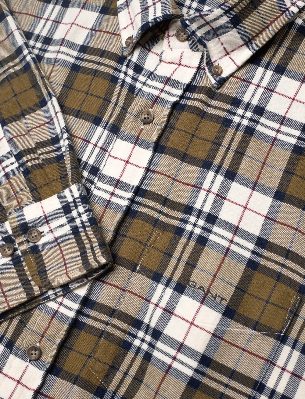 GANT - REG FLANNEL CHECK SHIRT - flanellsärgid - dark cactus - 3