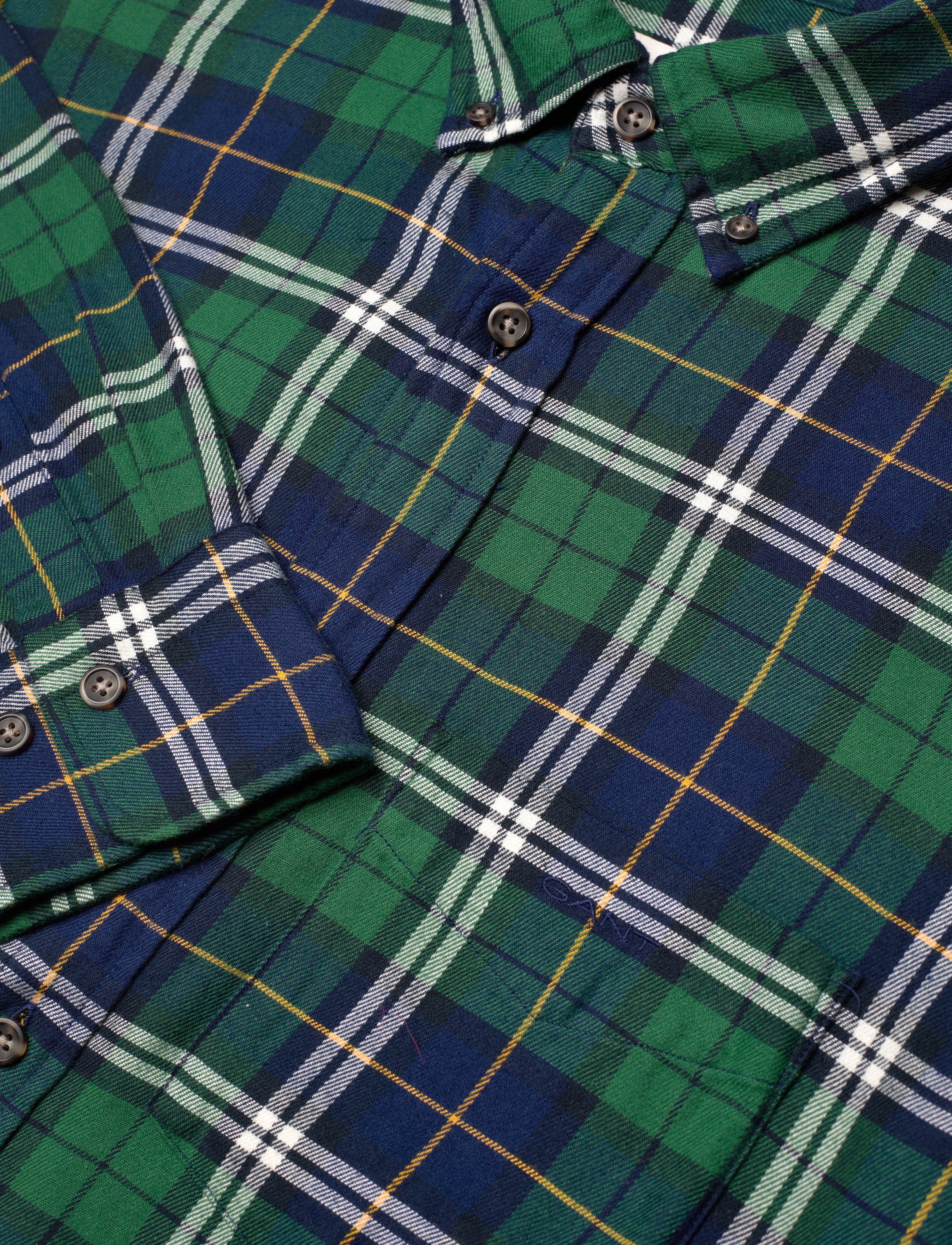 GANT - REG FLANNEL CHECK SHIRT - forest green - 3