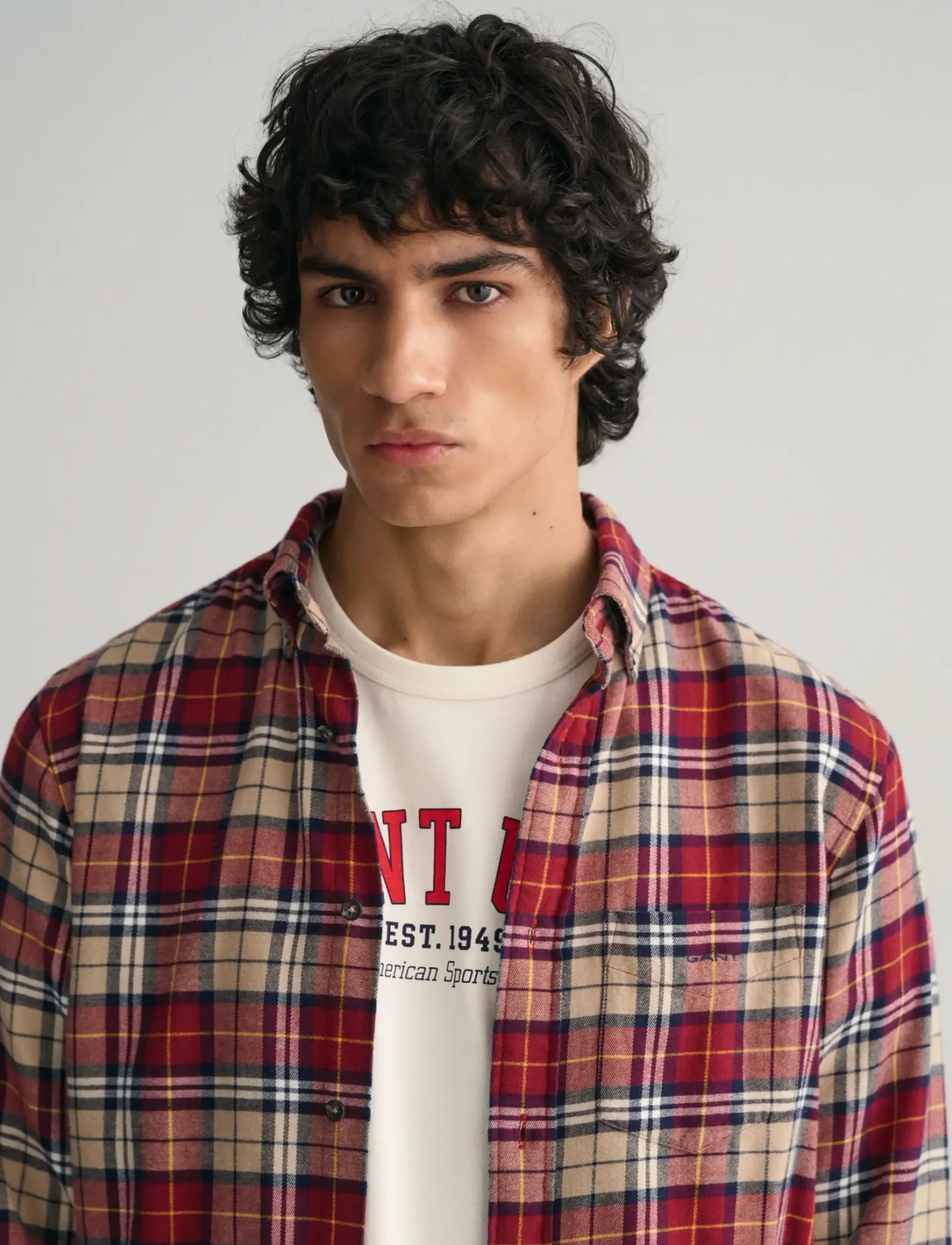 GANT - REG FLANNEL CHECK SHIRT - plumped red - 4