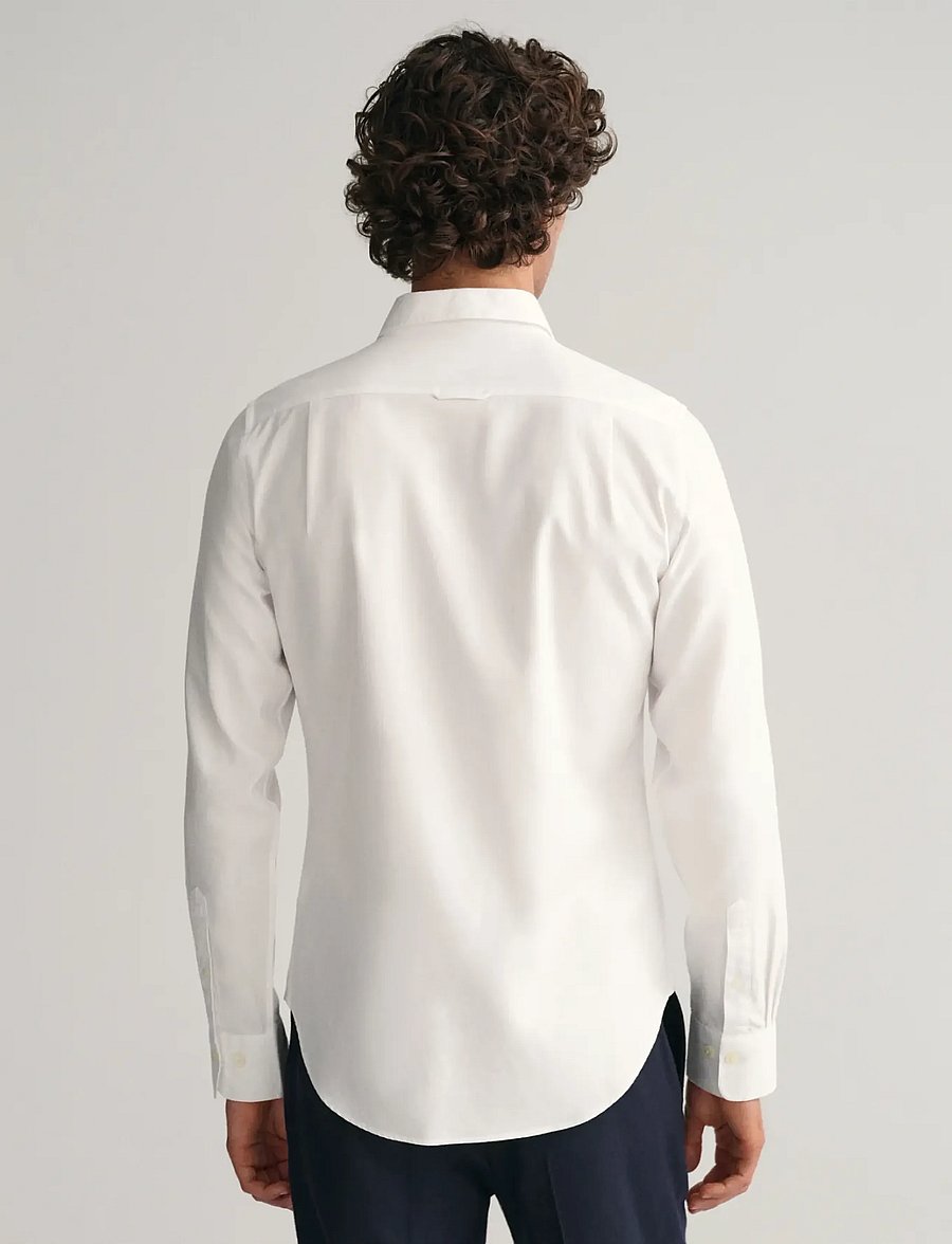 Gant - SLIM FORMAL TWILL SHIRT - kostymskjortor - white - 3