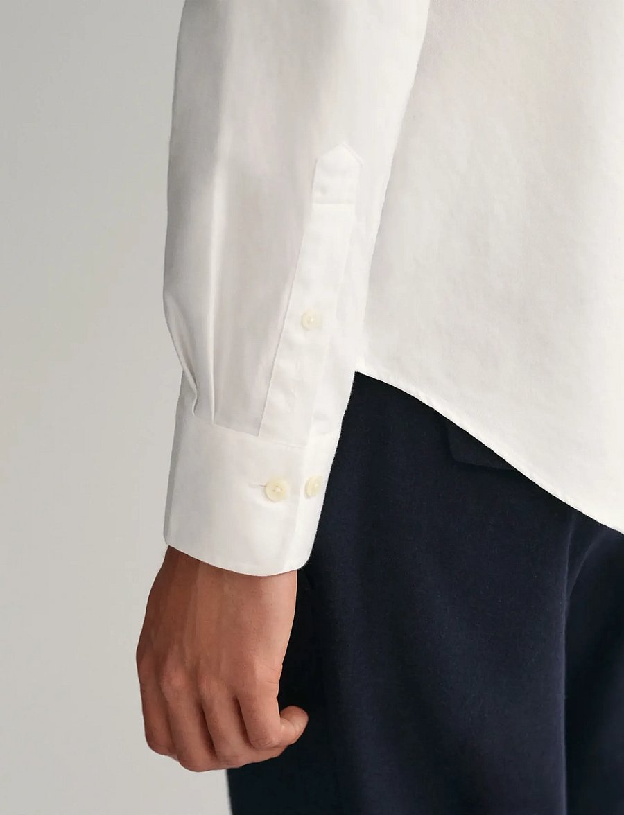 Gant - SLIM FORMAL TWILL SHIRT - kostymskjortor - white - 4