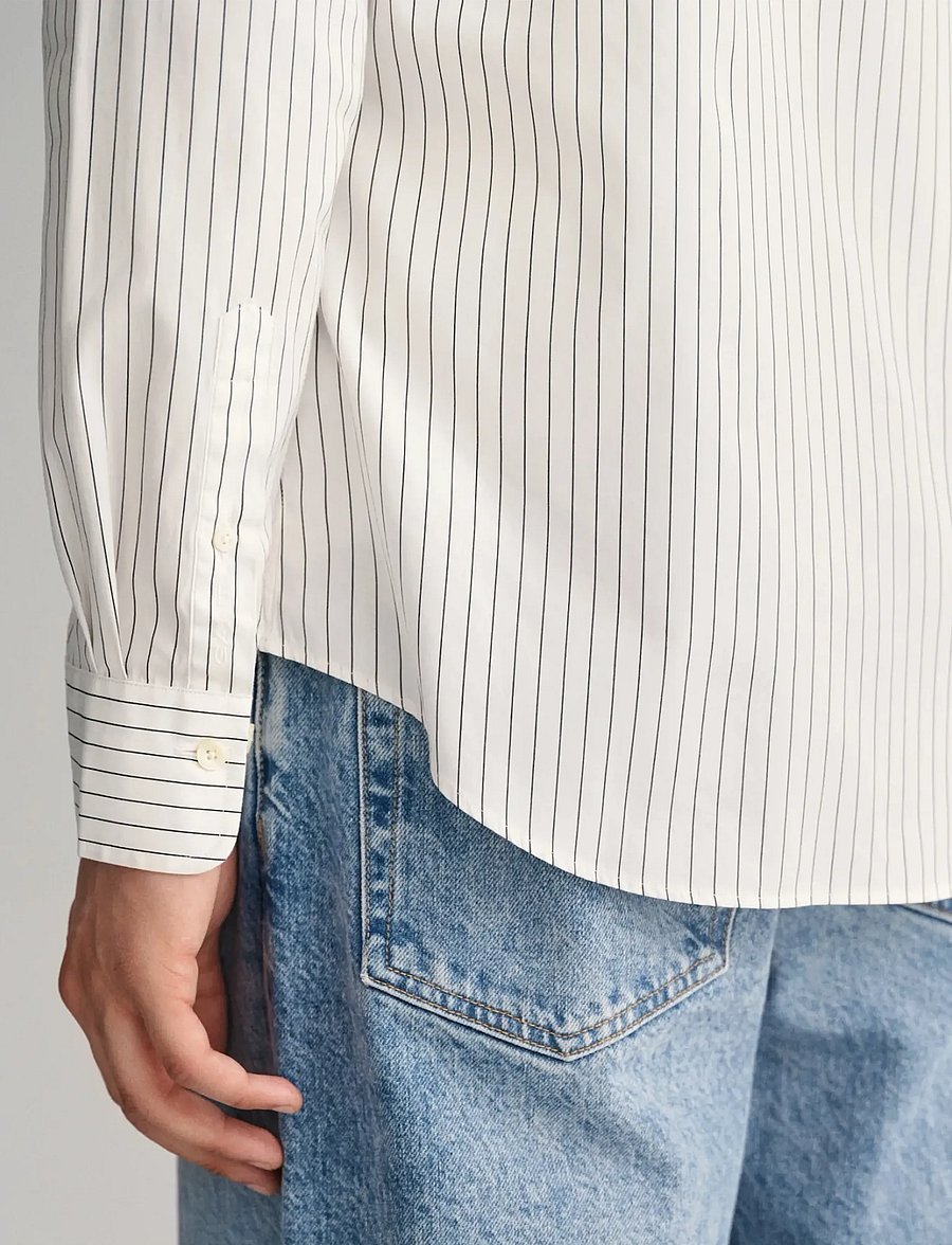 Gant - SLIM FORMAL PINSTRIPE SHIRT - gestreifte hemden - white - 4