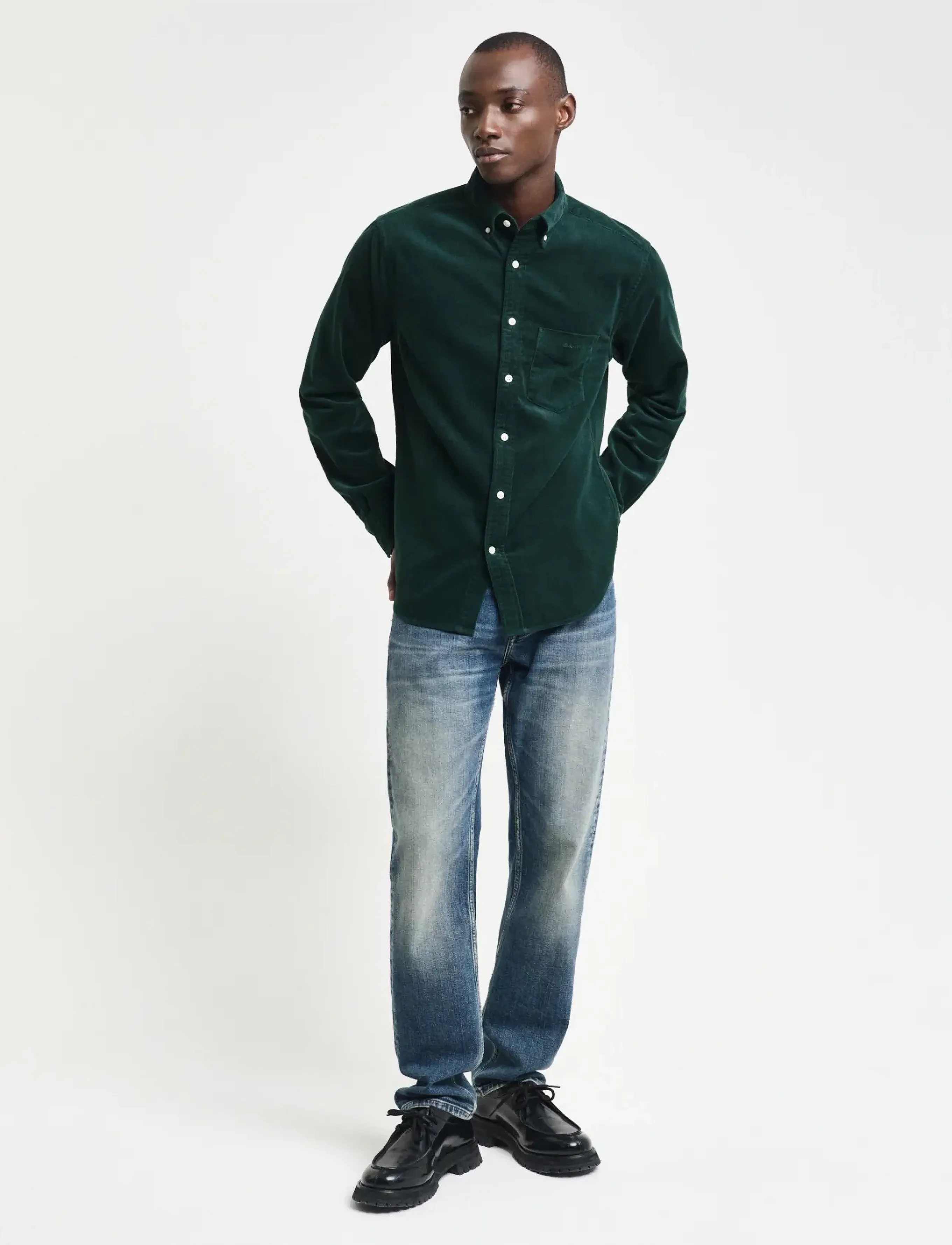 GANT - REG UT CORDUROY SHIRT - tartan green - 5