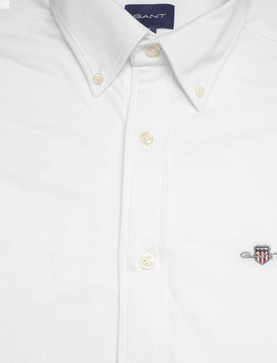 Gant - REG JERSEY PIQUE SHIRT - white - 2