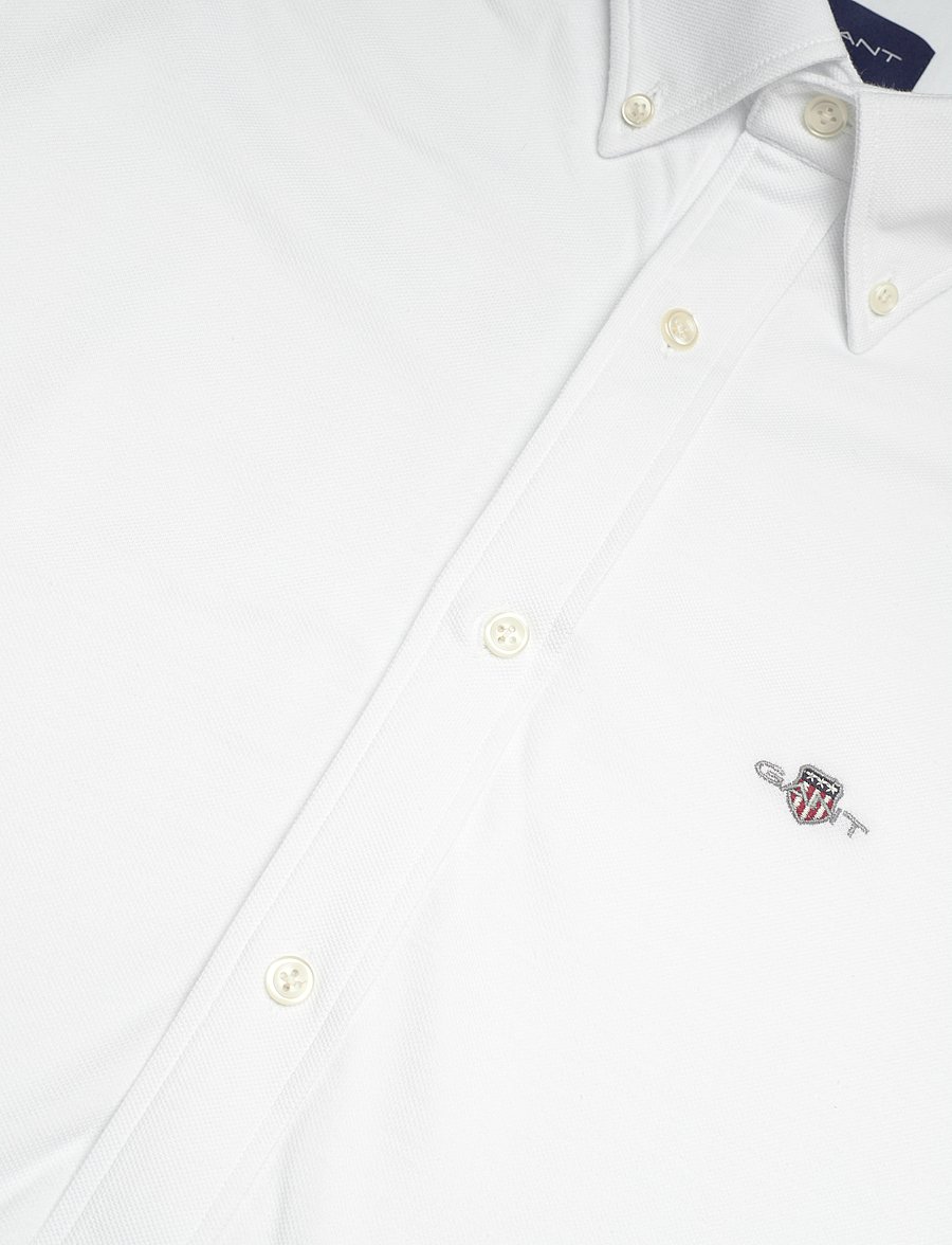 Gant - REG JERSEY PIQUE SHIRT - white - 3