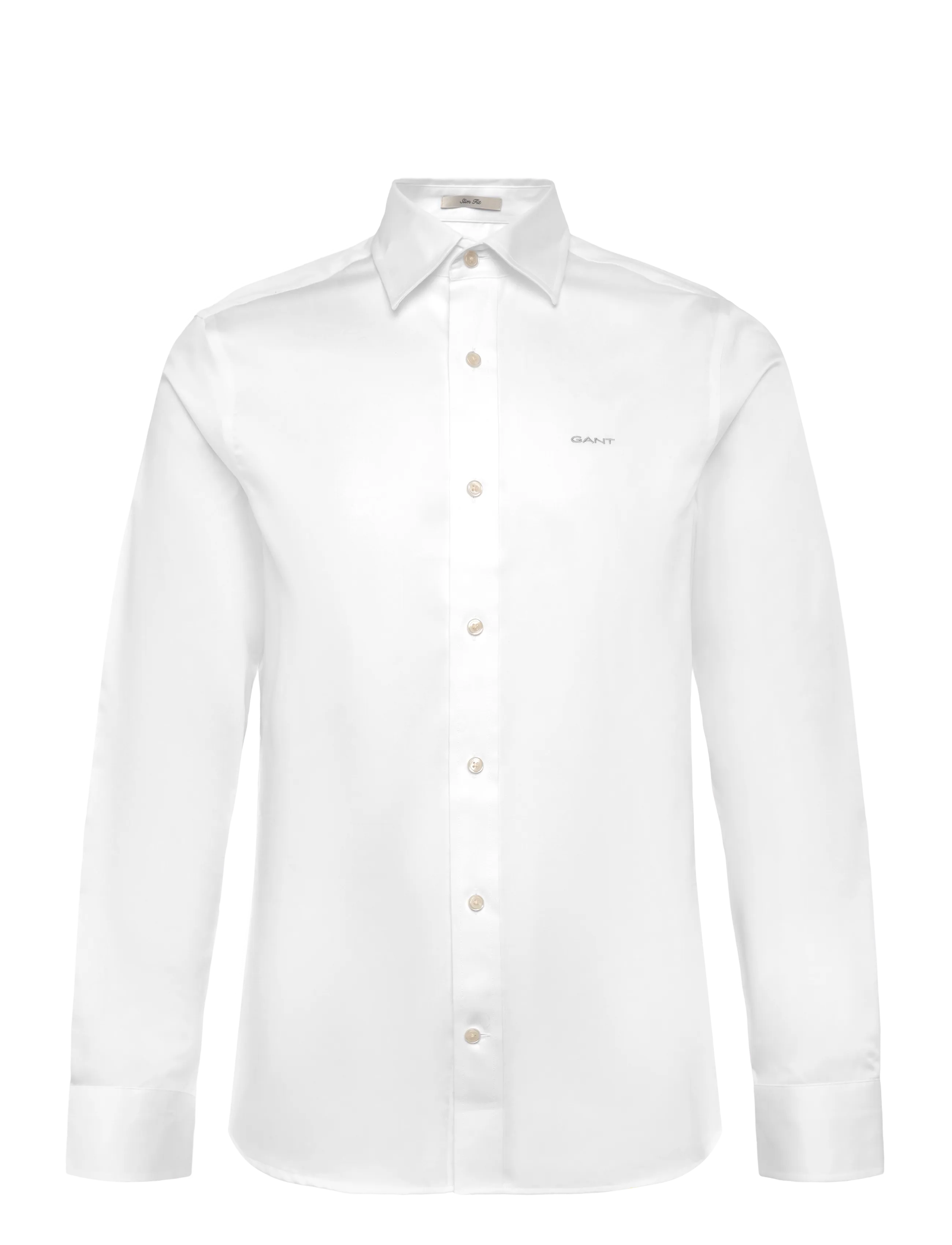 Gant SLIM SATEEN SHIRT - Kleidung - WHITE / white