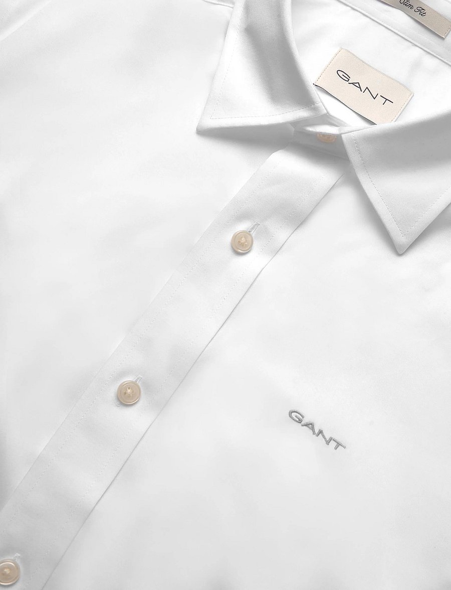 Gant - SLIM SATEEN SHIRT - freizeithemden - white - 2