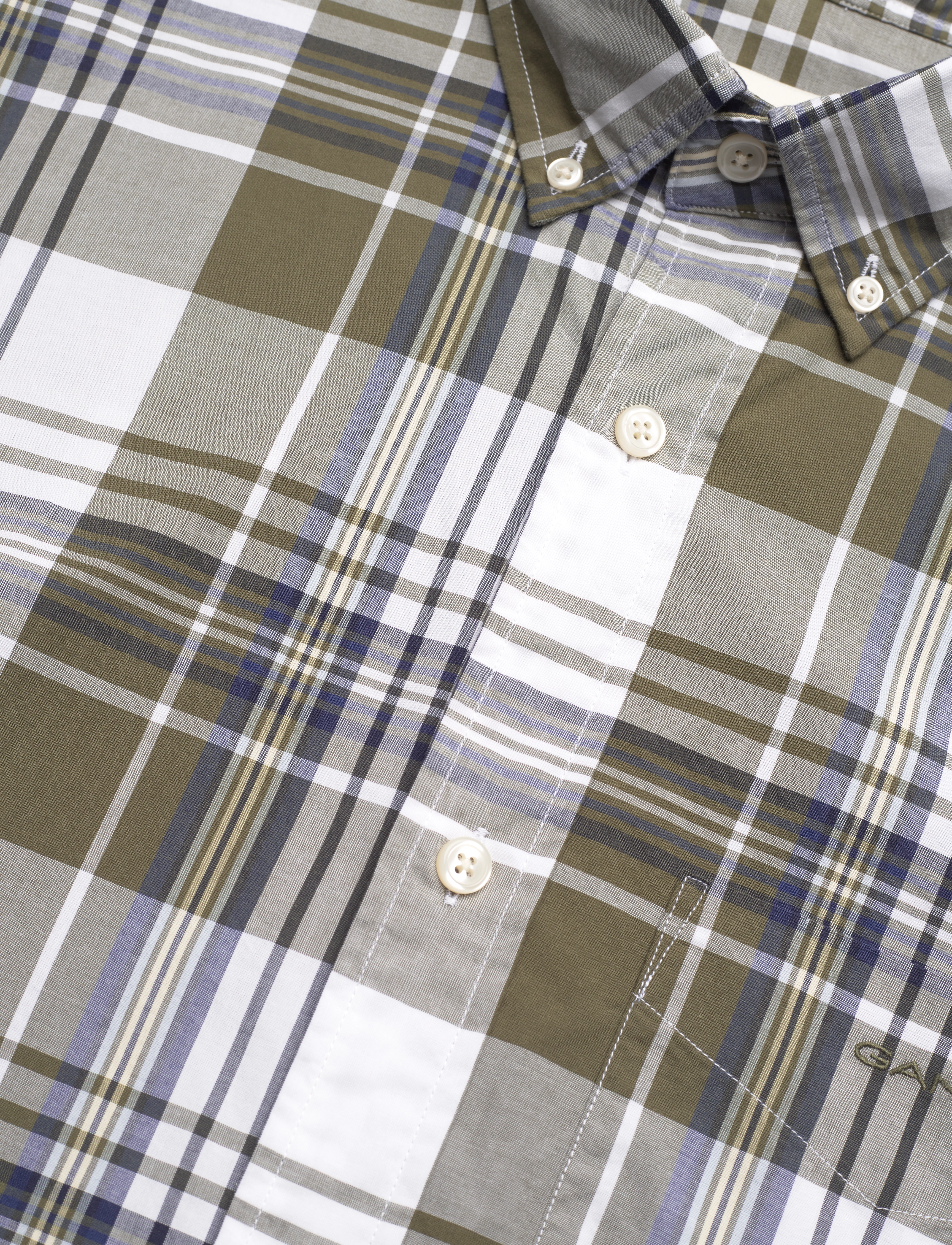 GANT - REG POPLIN CHECK SHIRT - juniper green - 3