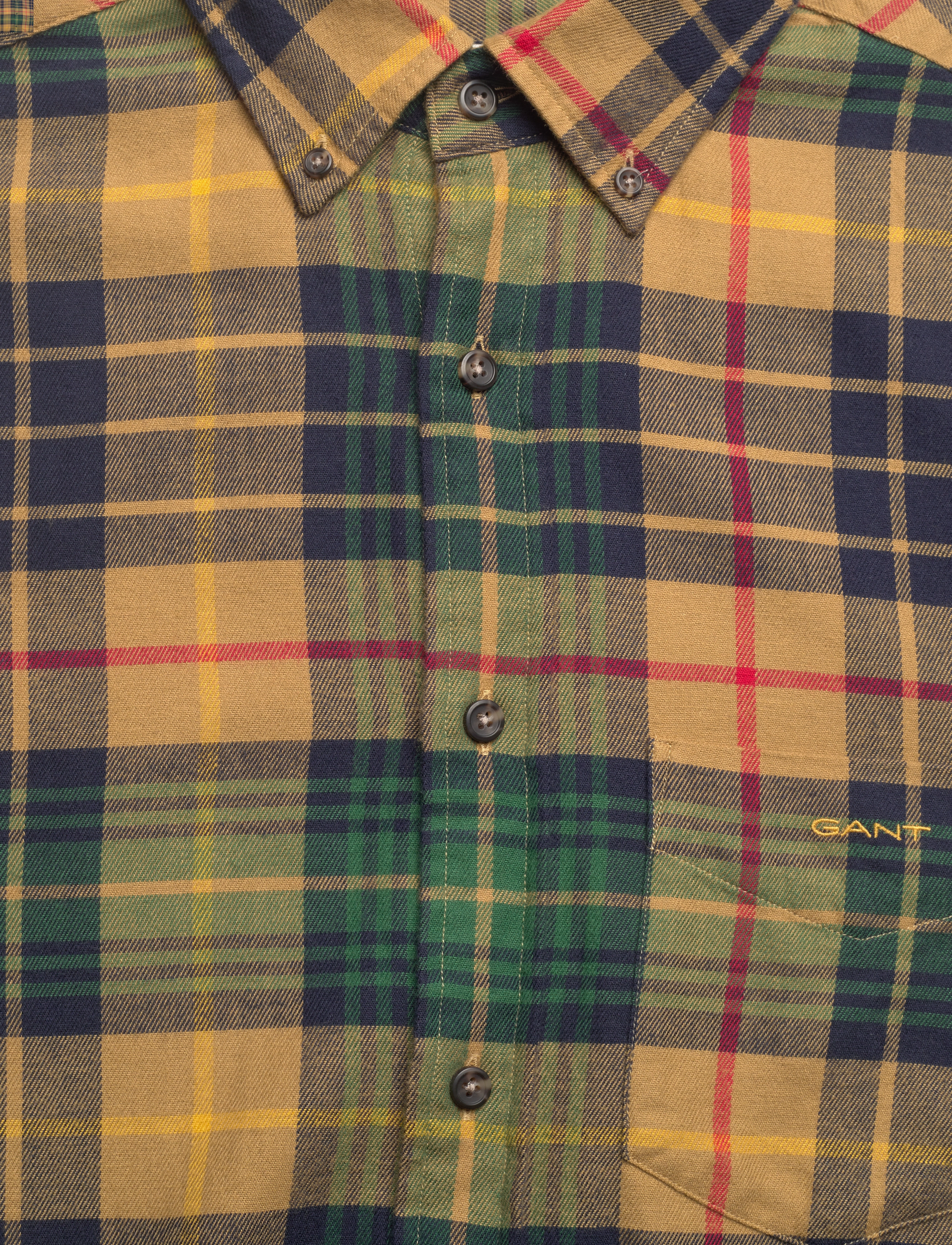 GANT - REG UT PLAID FLANNEL CHECK - mustard beige - 2