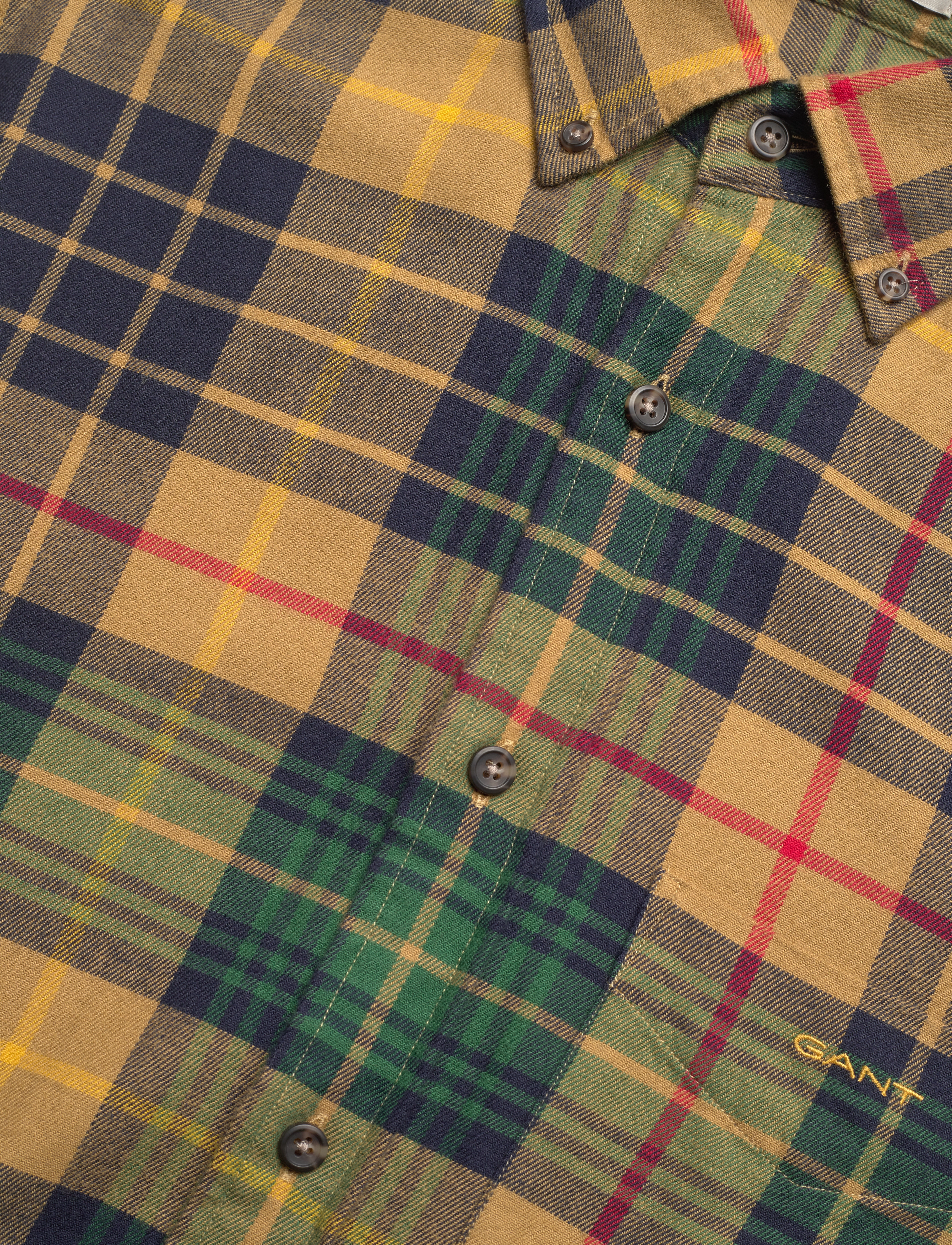 GANT - REG UT PLAID FLANNEL CHECK - mustard beige - 3