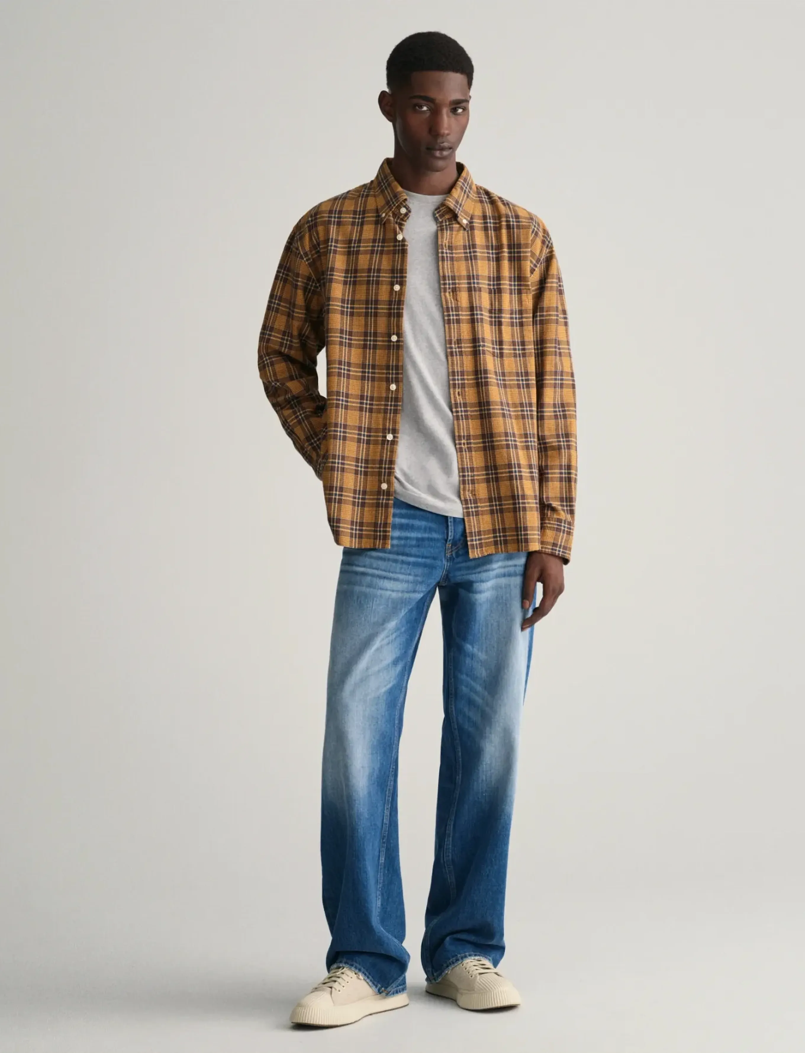 Gant - REL TEXTURE CHECK SHIRT - coral apricot - 5
