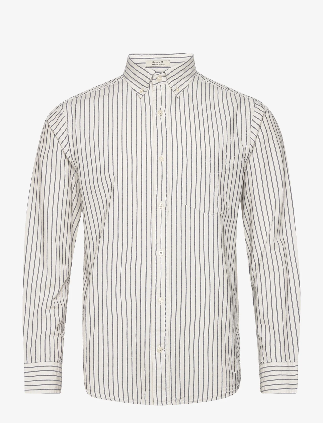 GANT - REG ARCHIVE OXFORD STRIPE SHIRT - oksfordo marškiniai - eggshell - 0