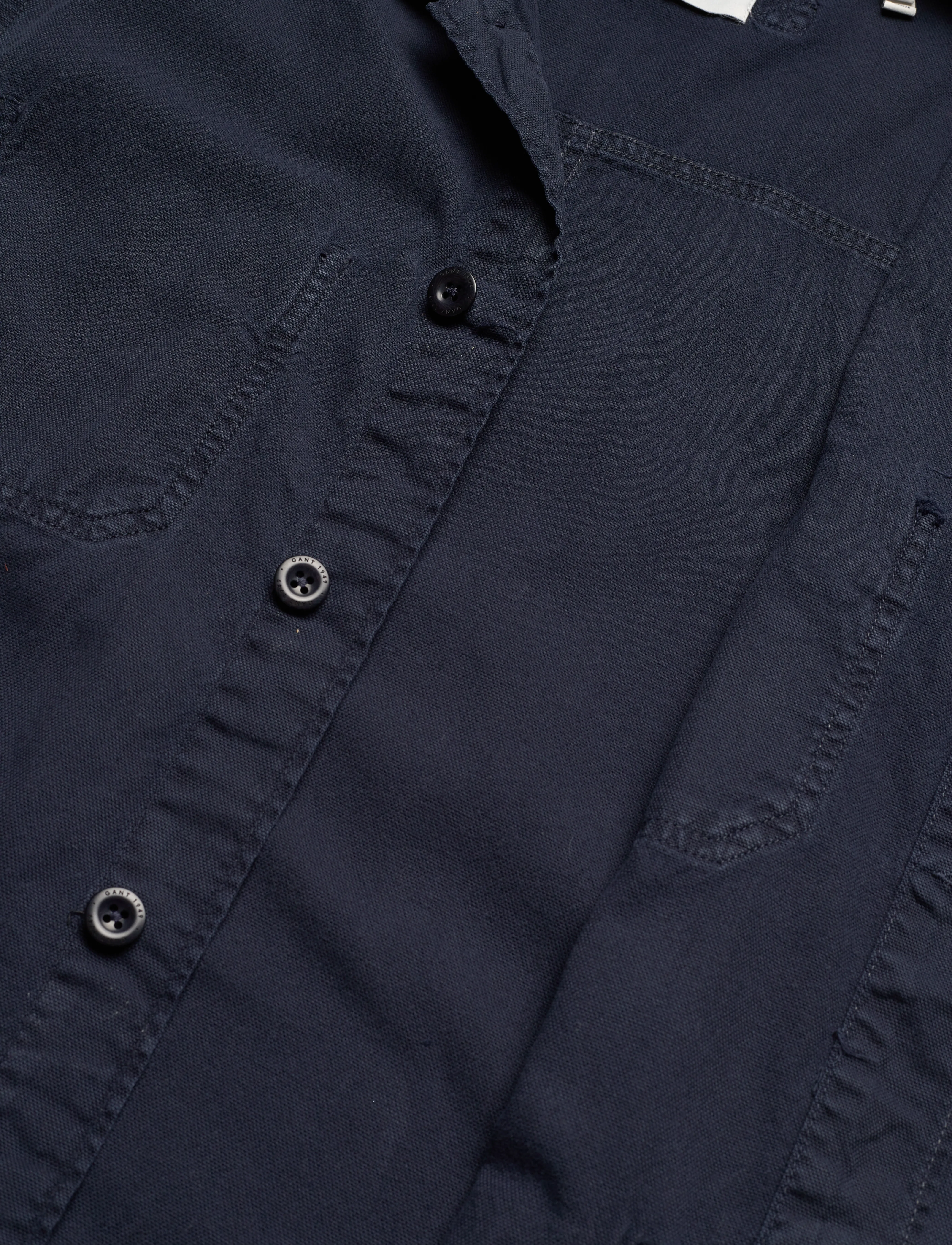 GANT - GMNT DYED COTTON LINEN OVERSHIRT - marine - 4