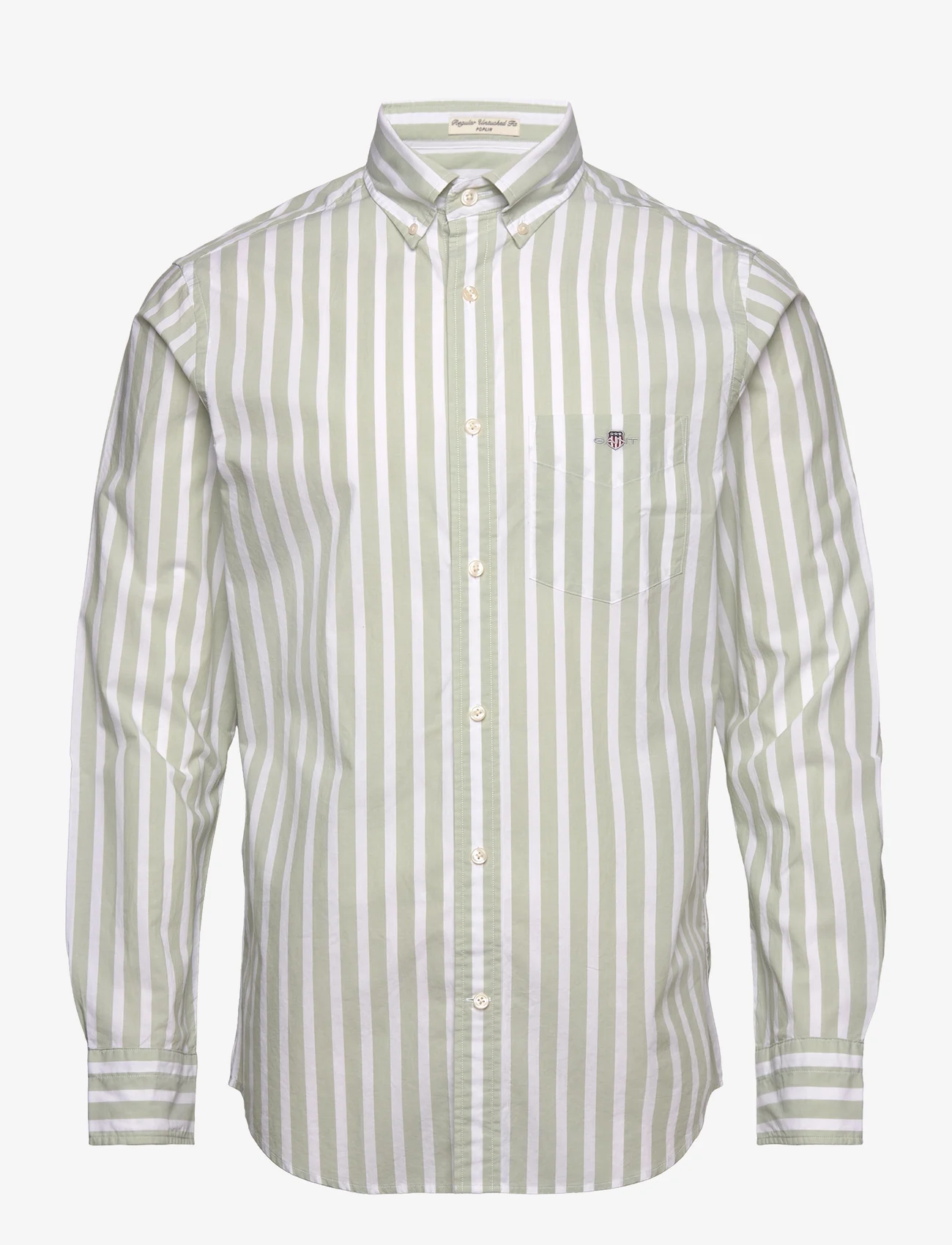 GANT - REG WIDE POPLIN STRIPE SHIRT - casual shirts - milky matcha - 0