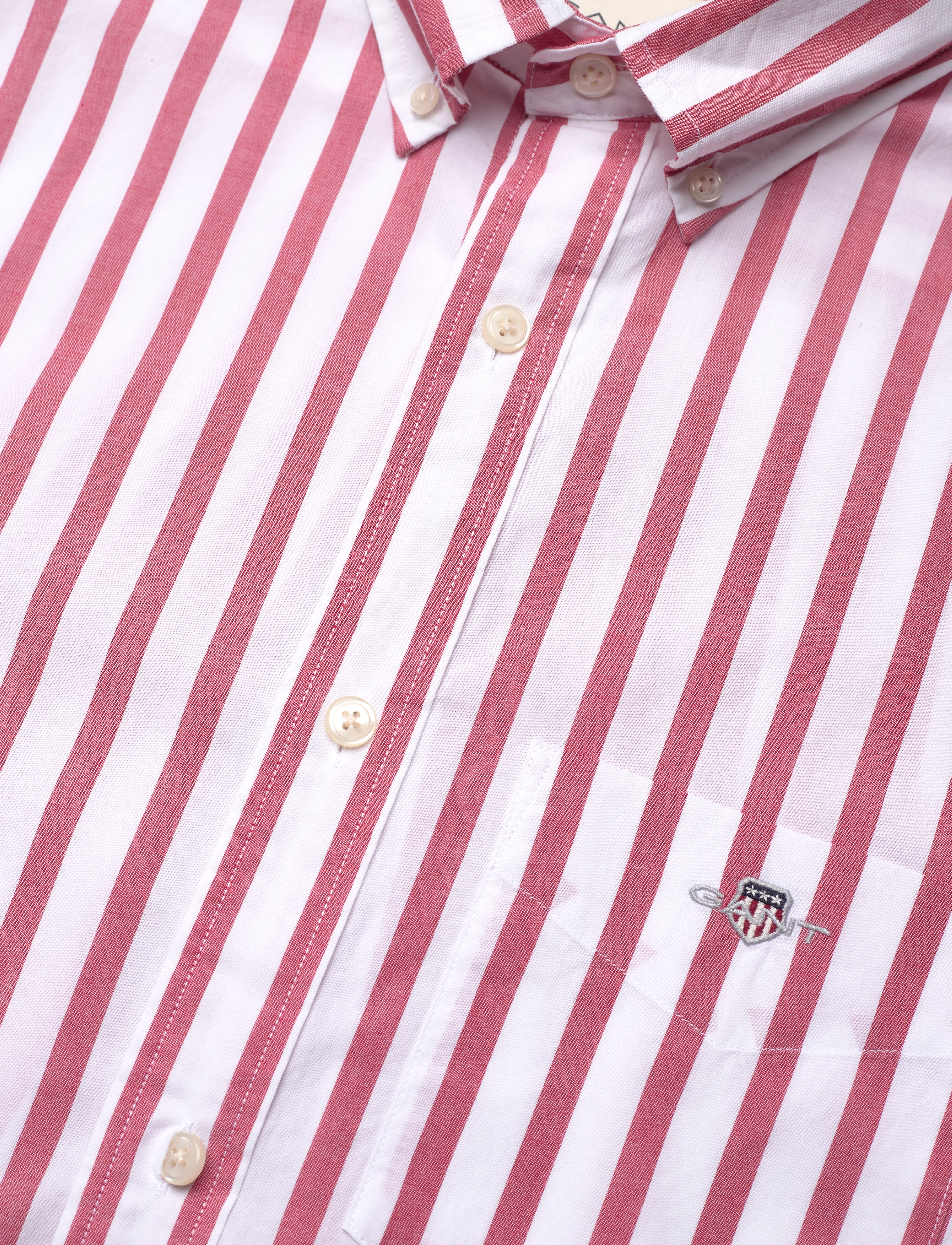 GANT - REG WIDE POPLIN STRIPE SHIRT - ruby red - 3