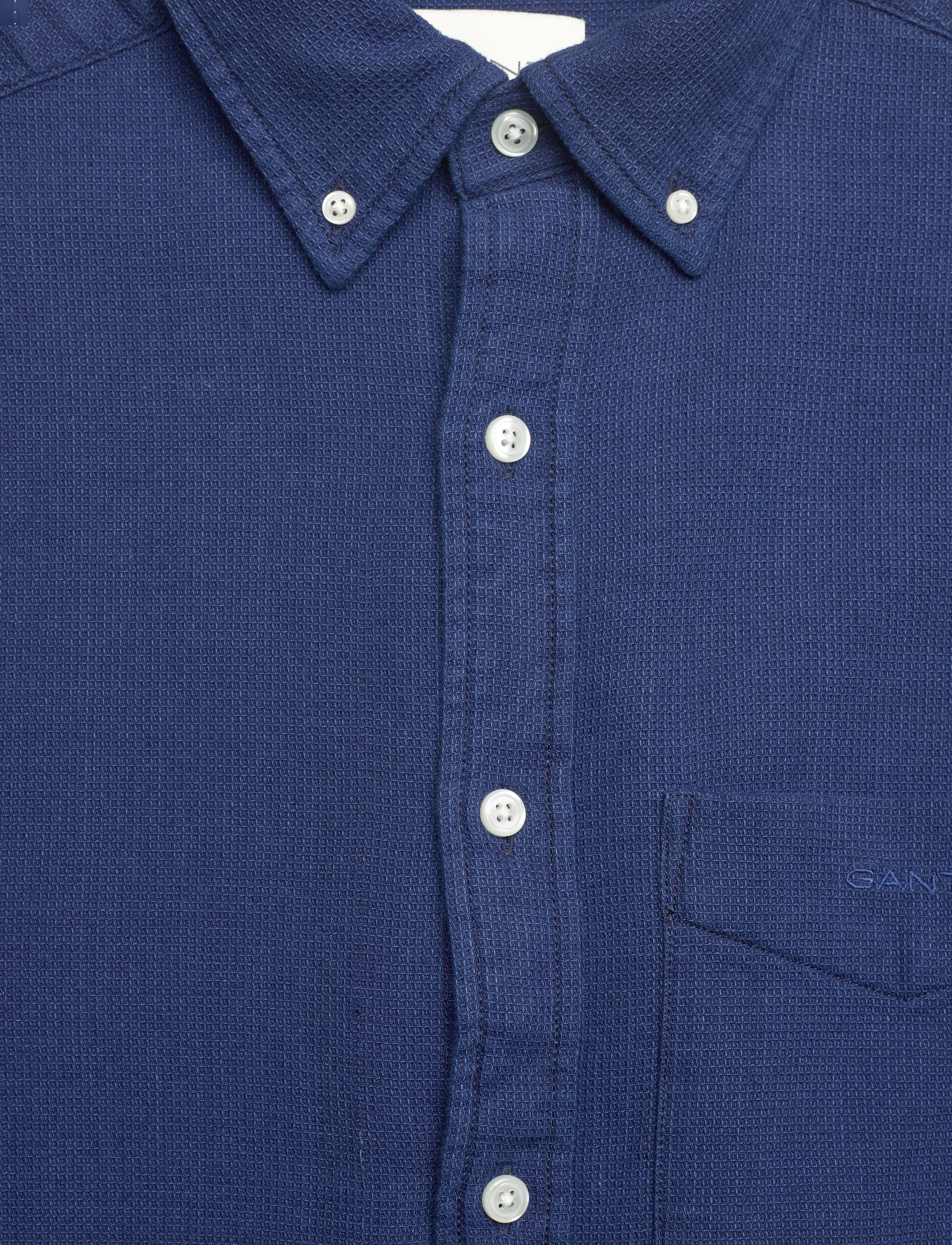 GANT - REG INDIGO WAFFLE SHIRT - dark indigo - 2