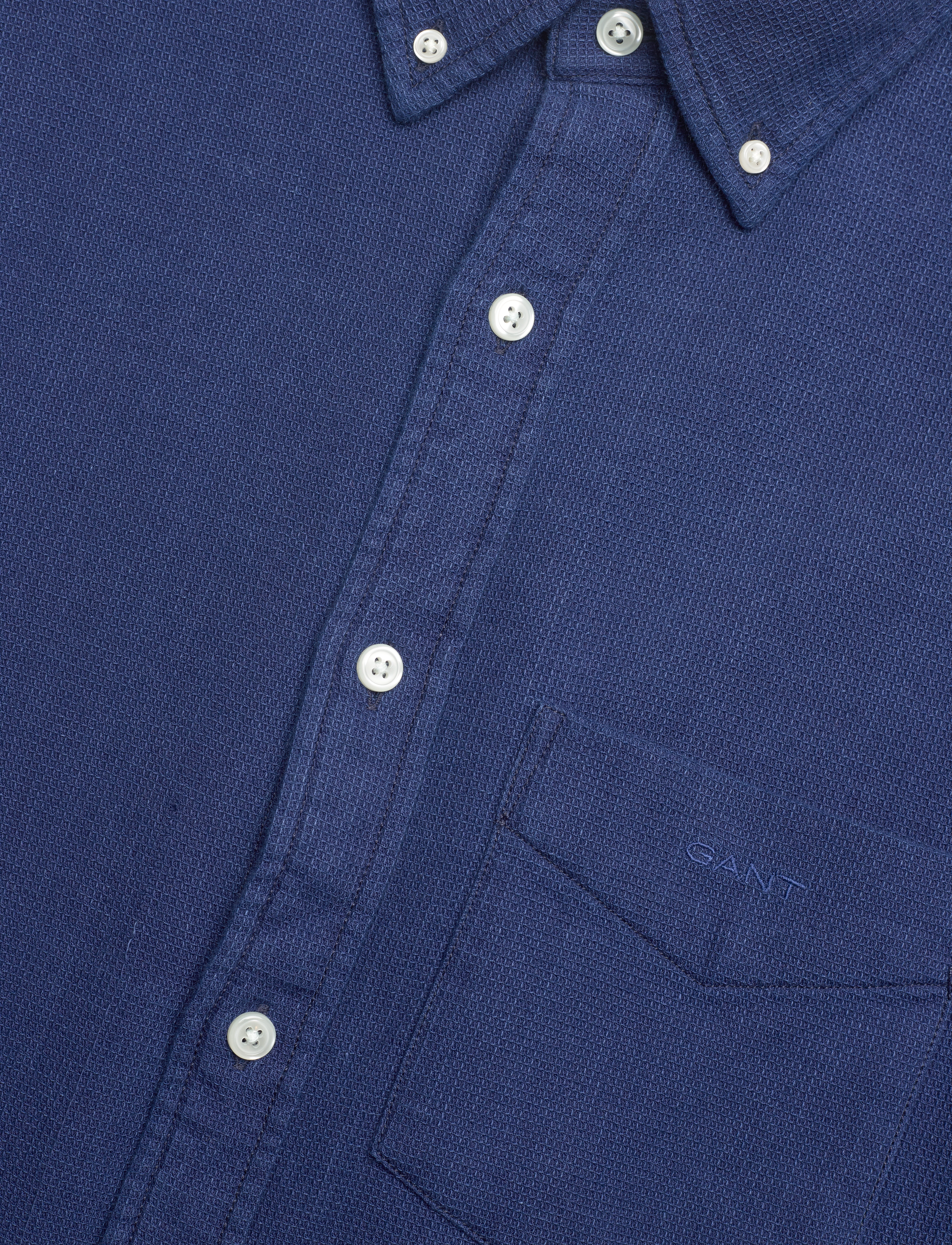 GANT - REG INDIGO WAFFLE SHIRT - dark indigo - 3