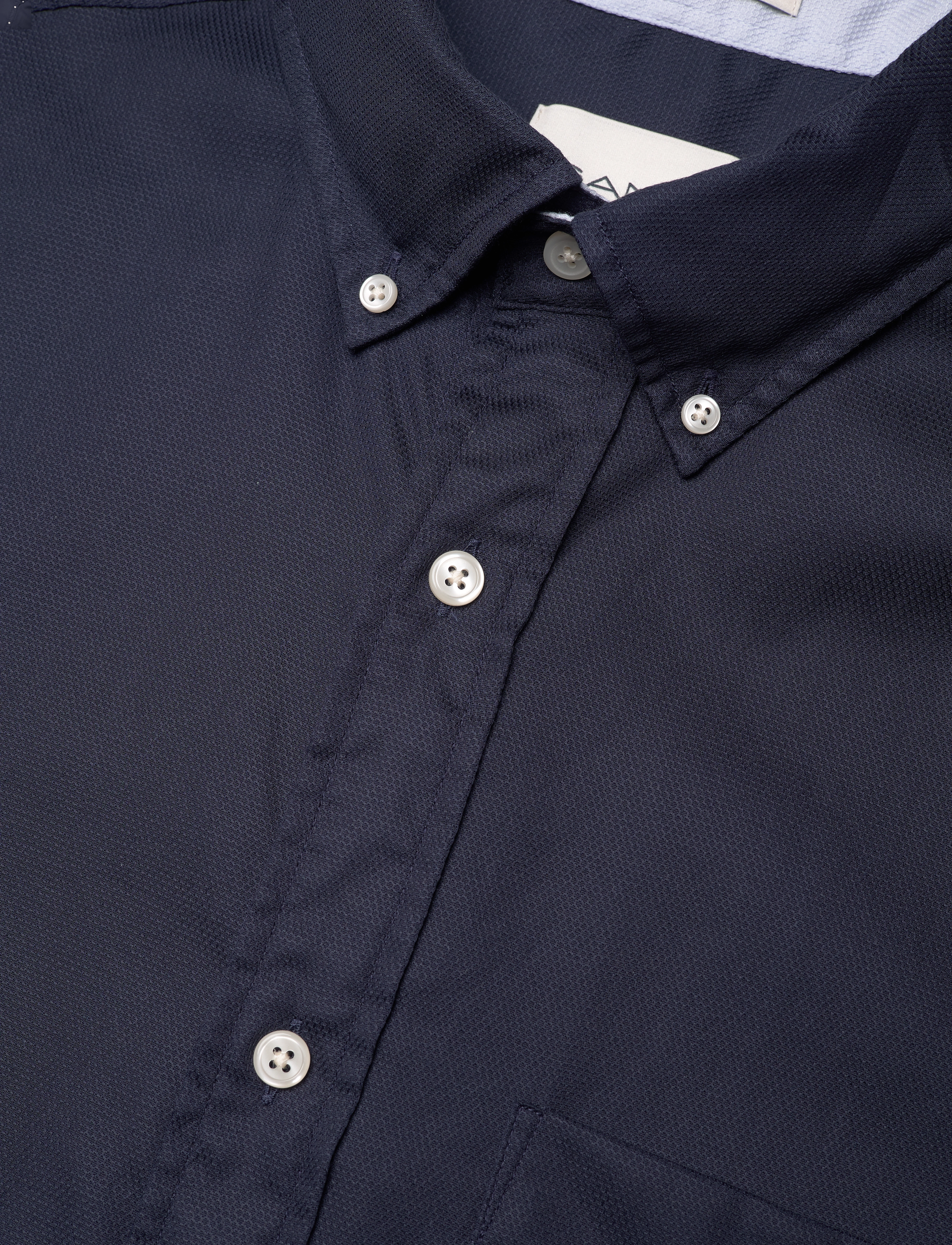 GANT - REG HONEYCOMB TEXTURE SHIRT - evening blue - 3