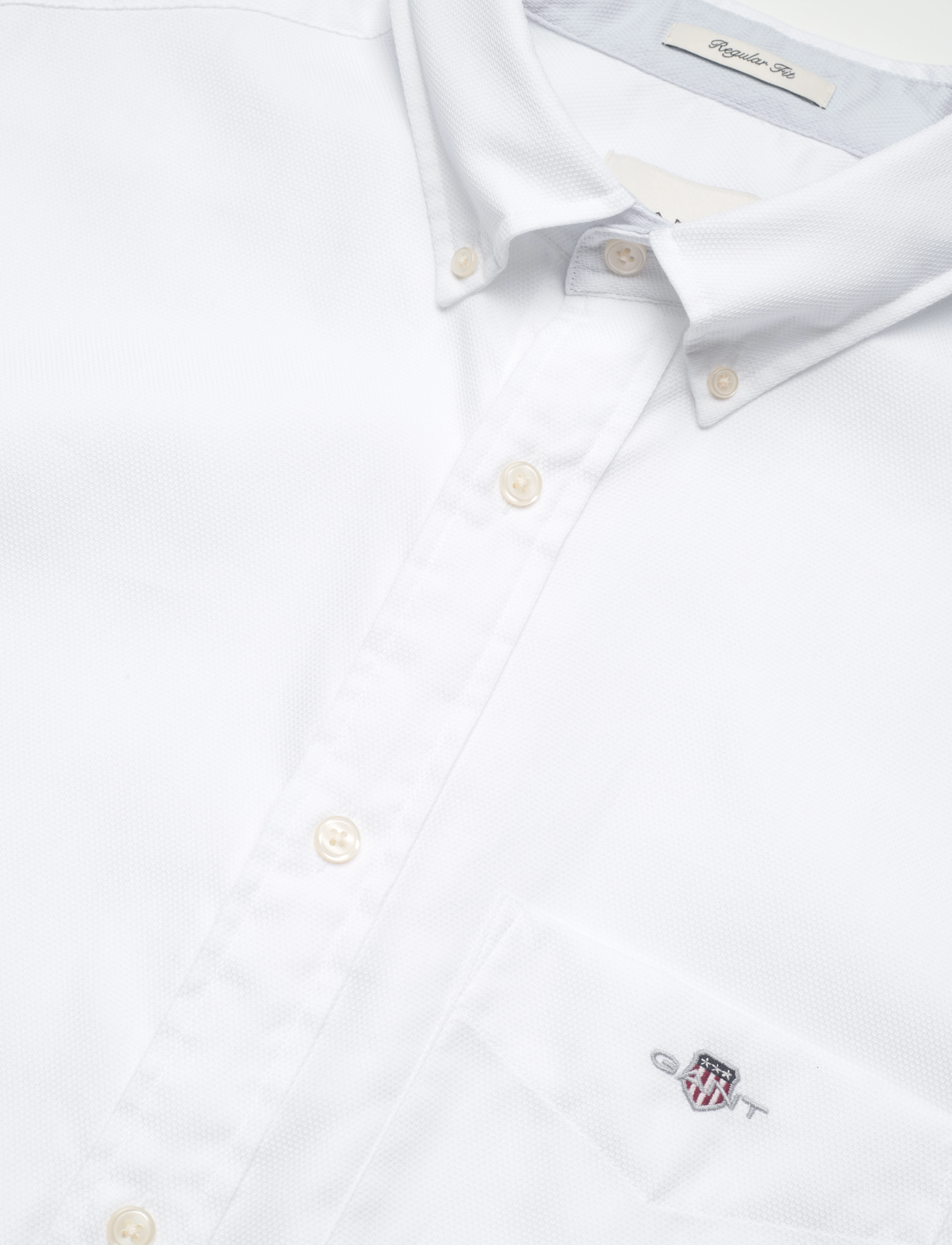 GANT - REG HONEYCOMB TEXTURE SHIRT - white - 3