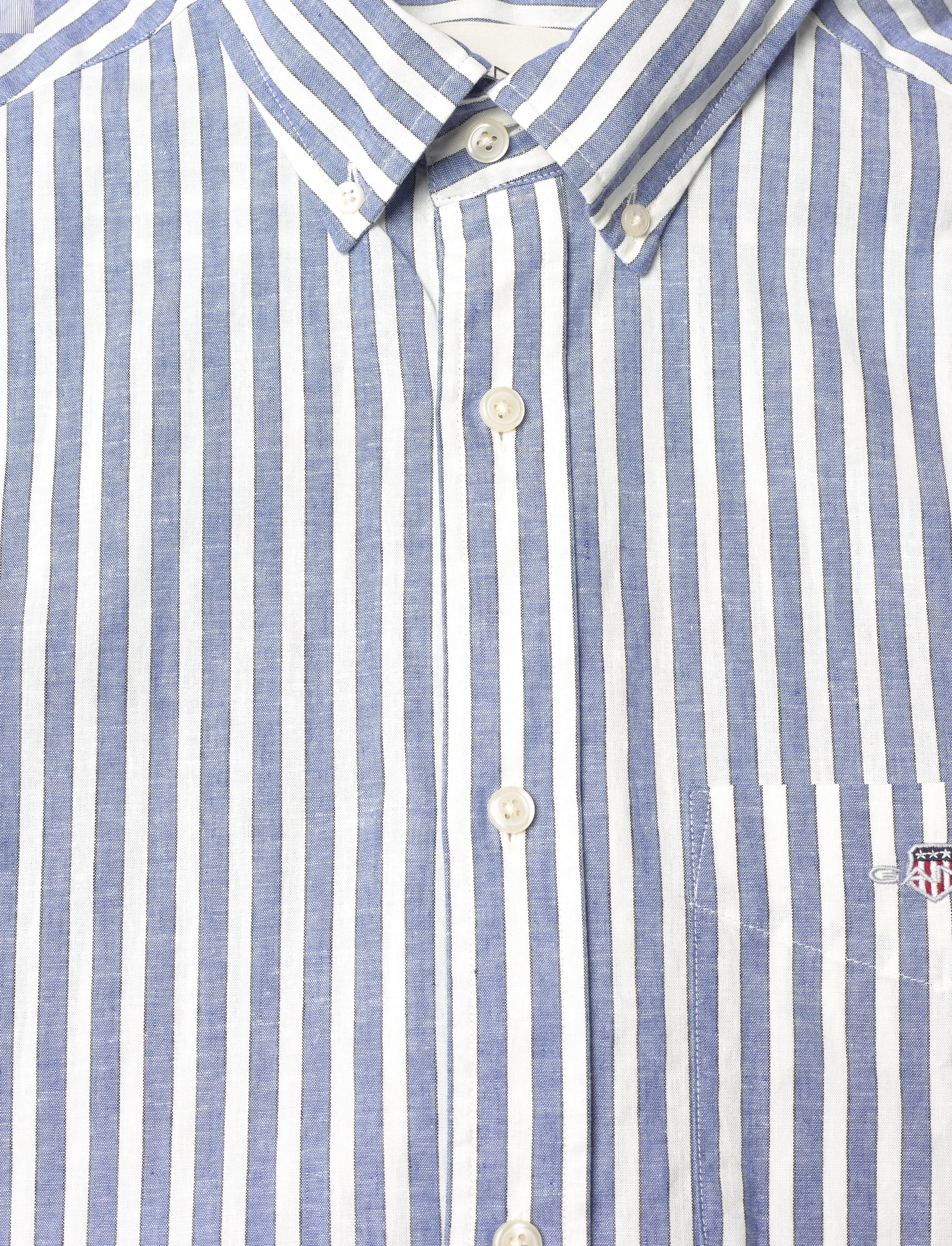 GANT - REG COTTON LINEN STRIPE SHIRT - rich blue - 2