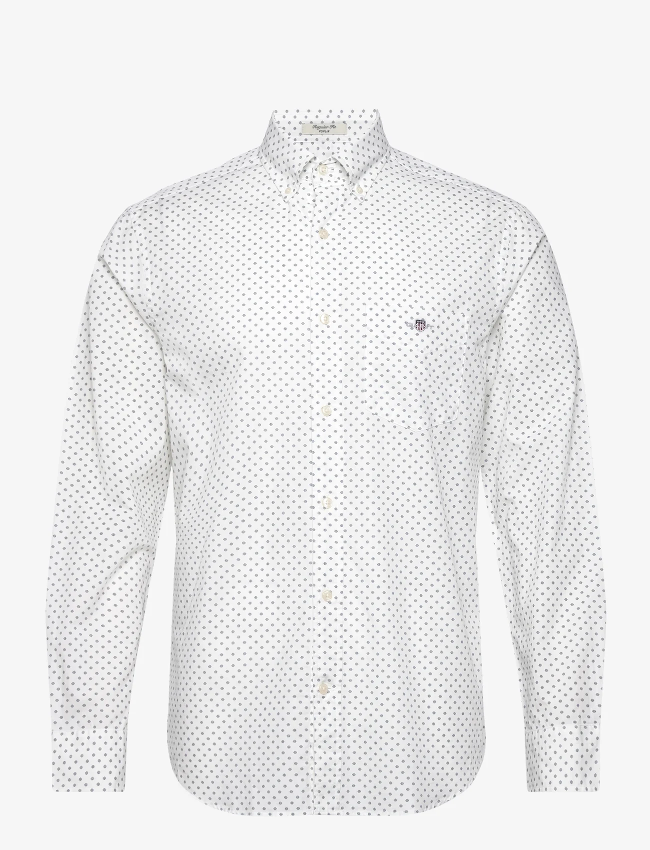 GANT - REG MICRO PRINT SHIRT - casual shirts - eggshell - 0