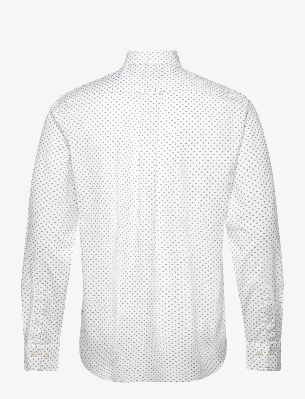 GANT - REG MICRO PRINT SHIRT - casual shirts - eggshell - 1
