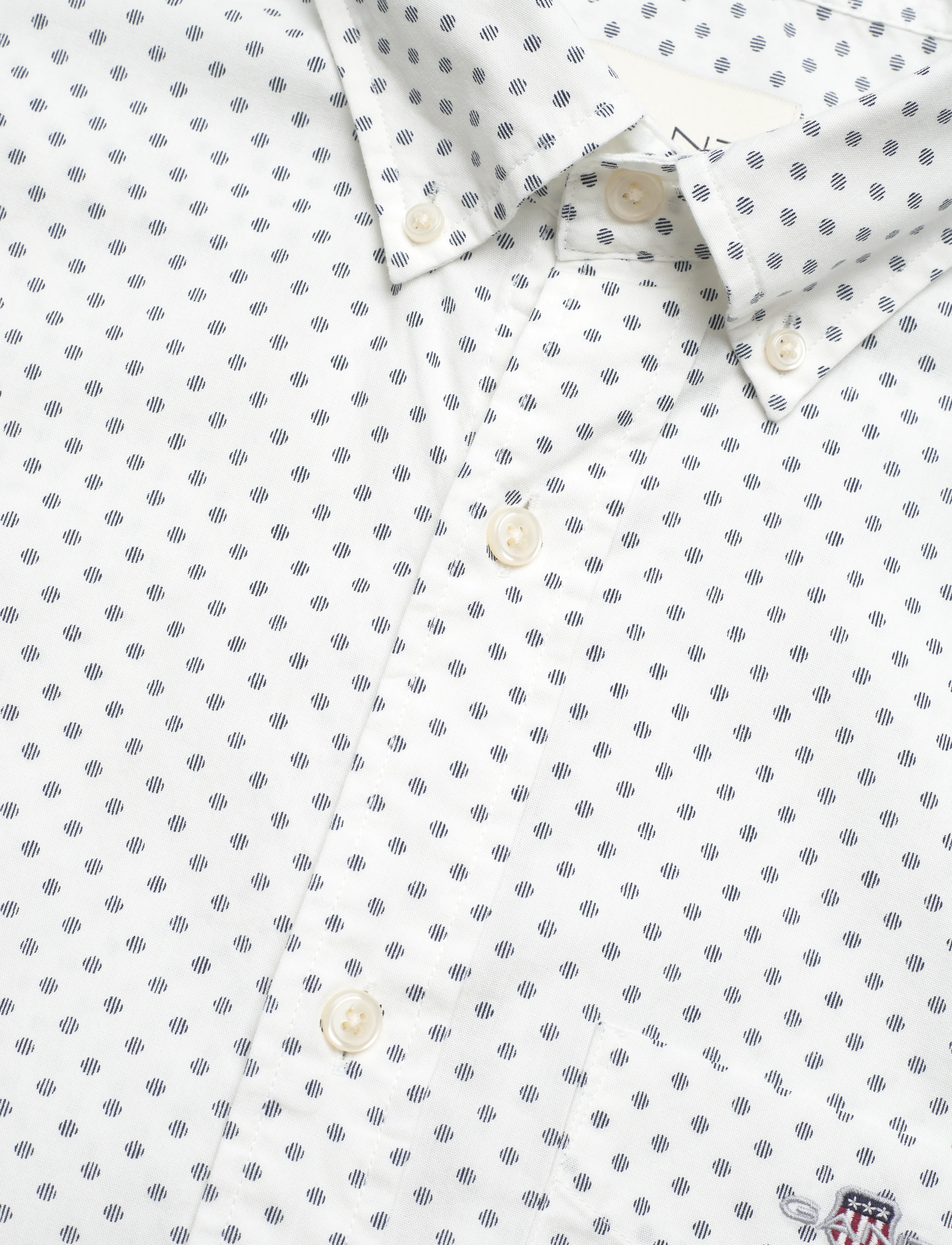 GANT - REG MICRO PRINT SHIRT - eggshell - 3