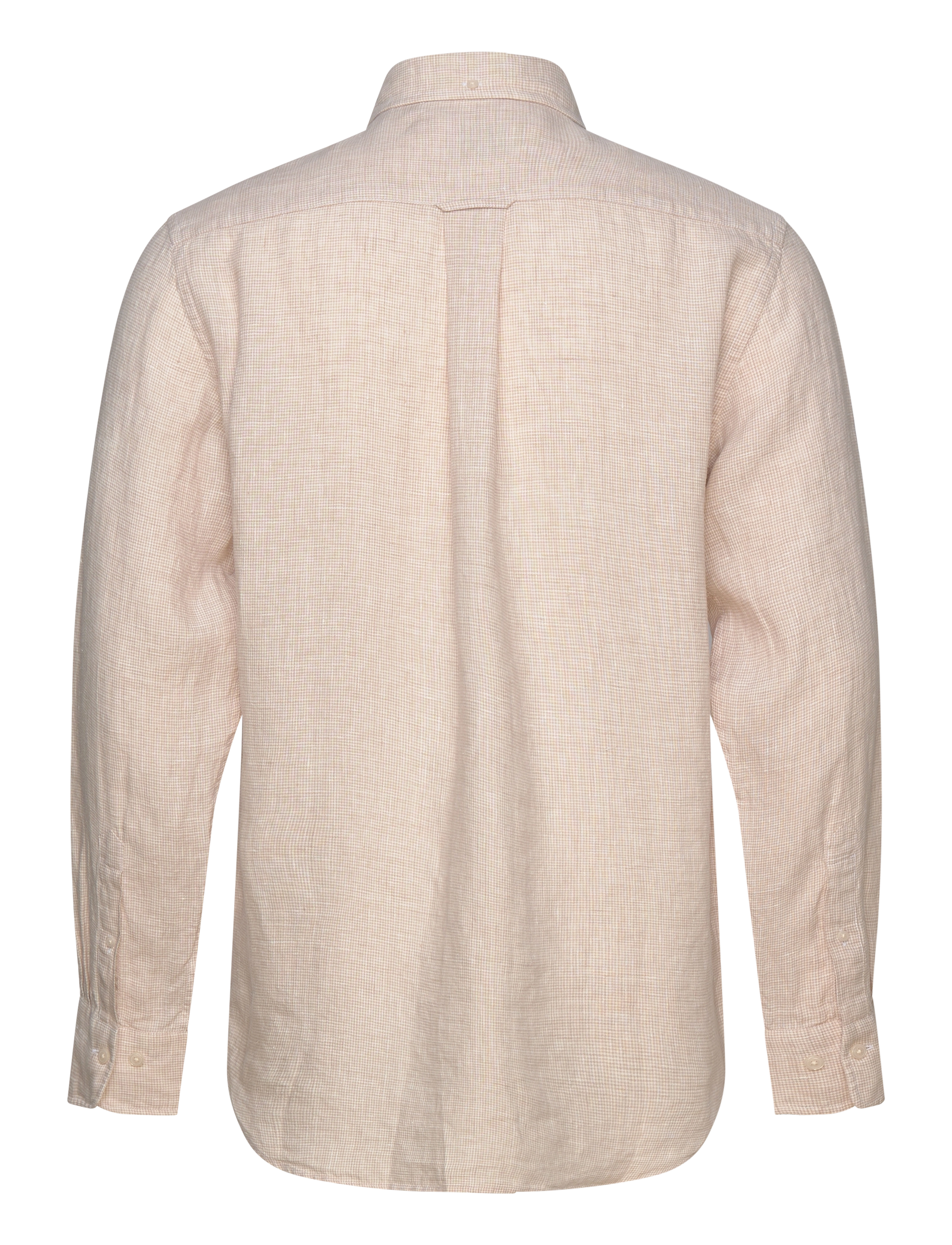 GANT - REG LINEN HOUNDSTOOTH SHIRT - dry sand - 2